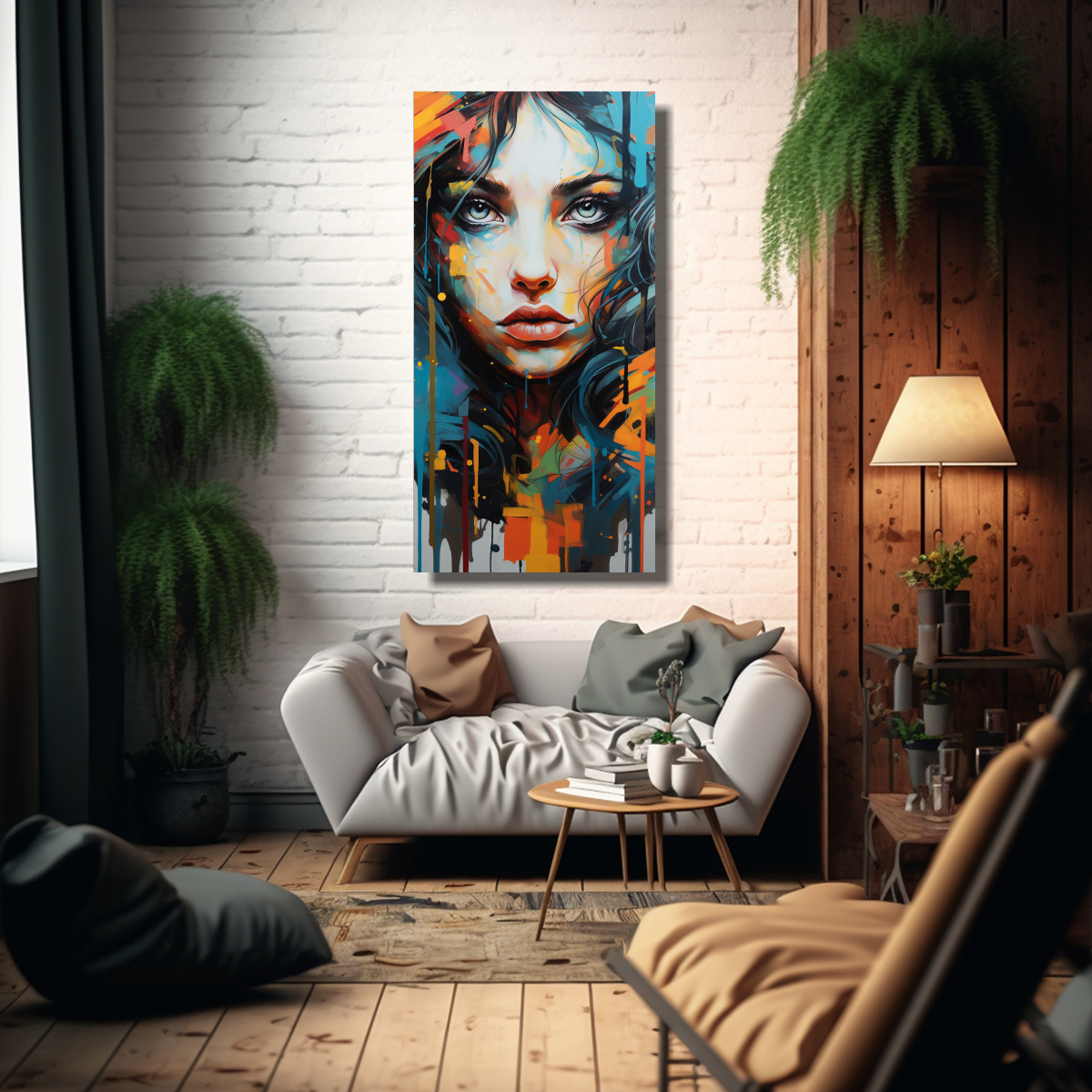 arte-de-pared-moderno-belleza-pintura-en-lienzo-multicolor-de-una-ni-a-comiendo-1