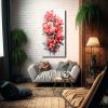 arte-de-pared-rojo-y-negro-abstracto-con-flores-rhododendron-1
