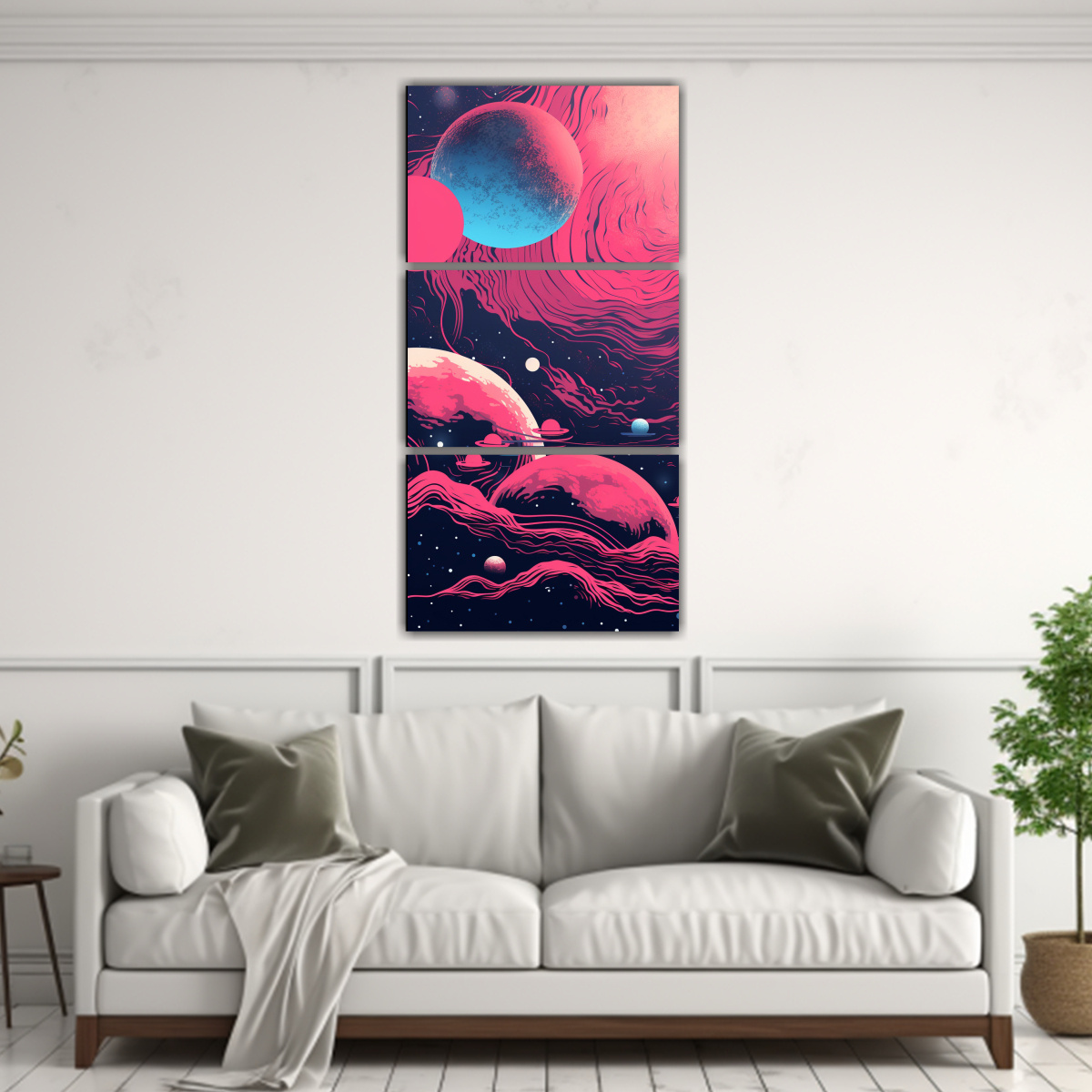 arte-de-pared-tema-espacial-en-tonos-rosas-y-azules-1