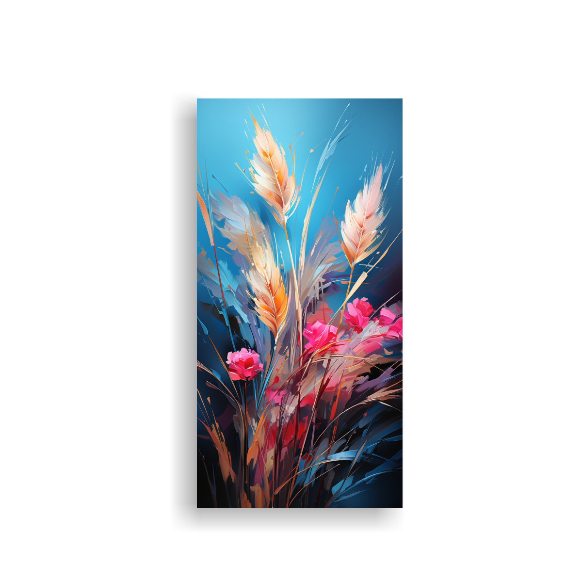 arte-de-pared-vintage-pampas-grass-en-turquesa-y-rosa-ambiente-neonoir