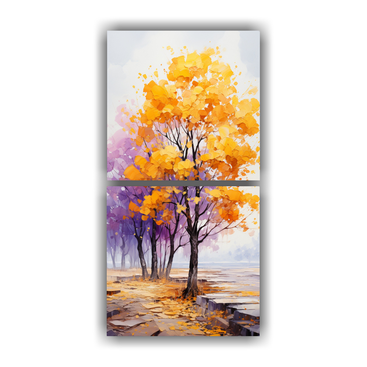 artes-de-pared-impreso-elegante-con-rbol-amarillo-y-morado-pintura-abstracta-de-aspen