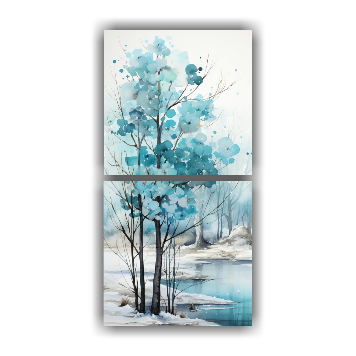 conjunto-2-lienzos-decorativos-abstractos-de-rbol-poplar-turquesa-y-negro