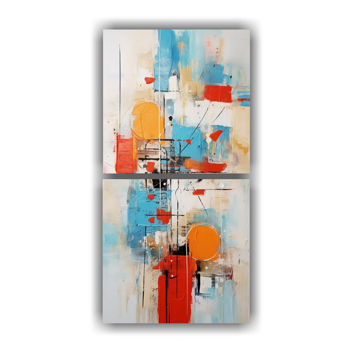 Conjunto Lienzos Tela Efecto Visual Canvas Abstracta Manchas Decocuadros