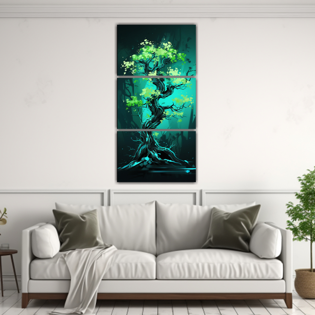 conjunto-3-cuadros-l-neas-finas-artesanal-rbol-bons-i-verde-y-turquesa-neonoir-1