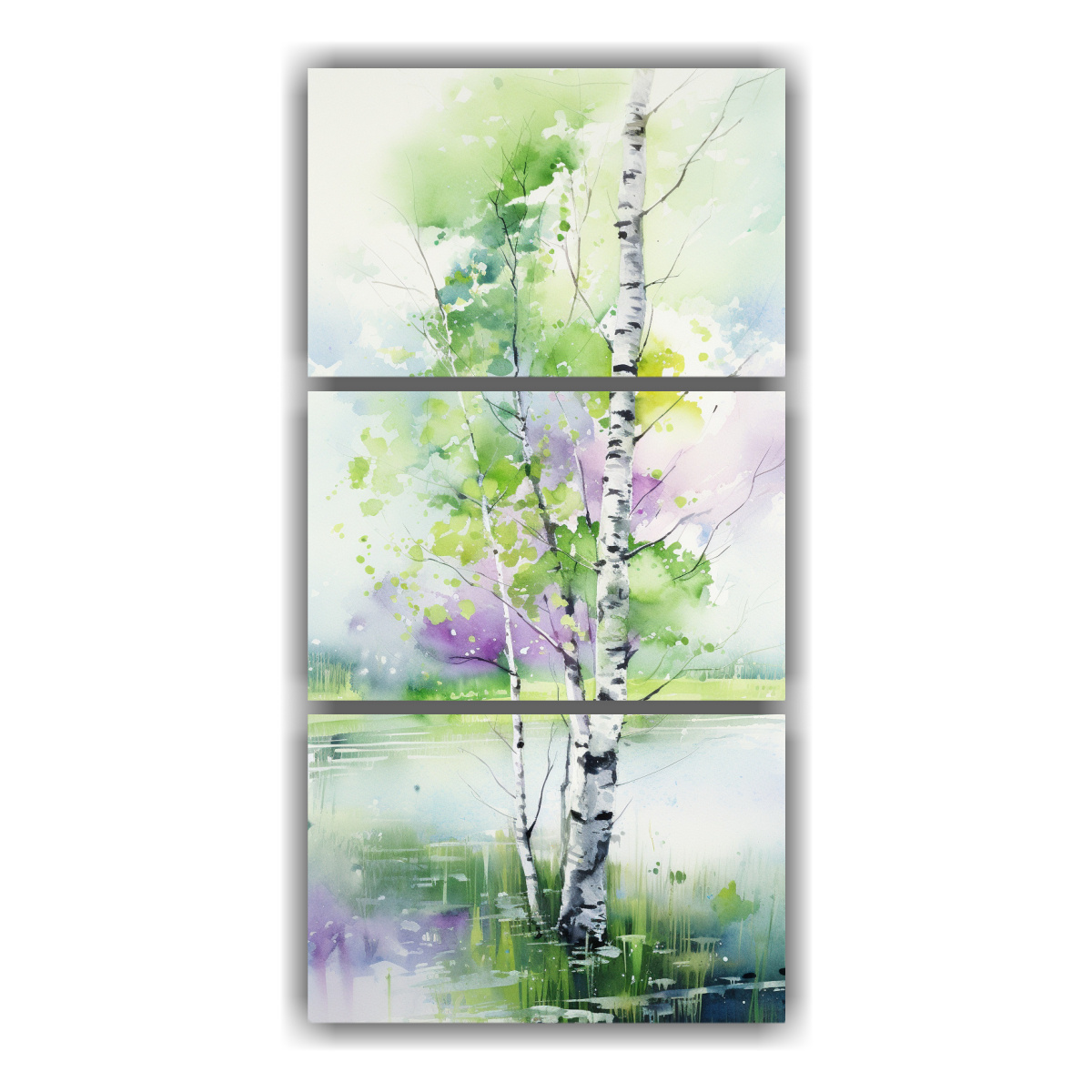 conjunto-de-3-cuadros-fotograf-a-de-rbol-abedul-verde-y-p-rpura