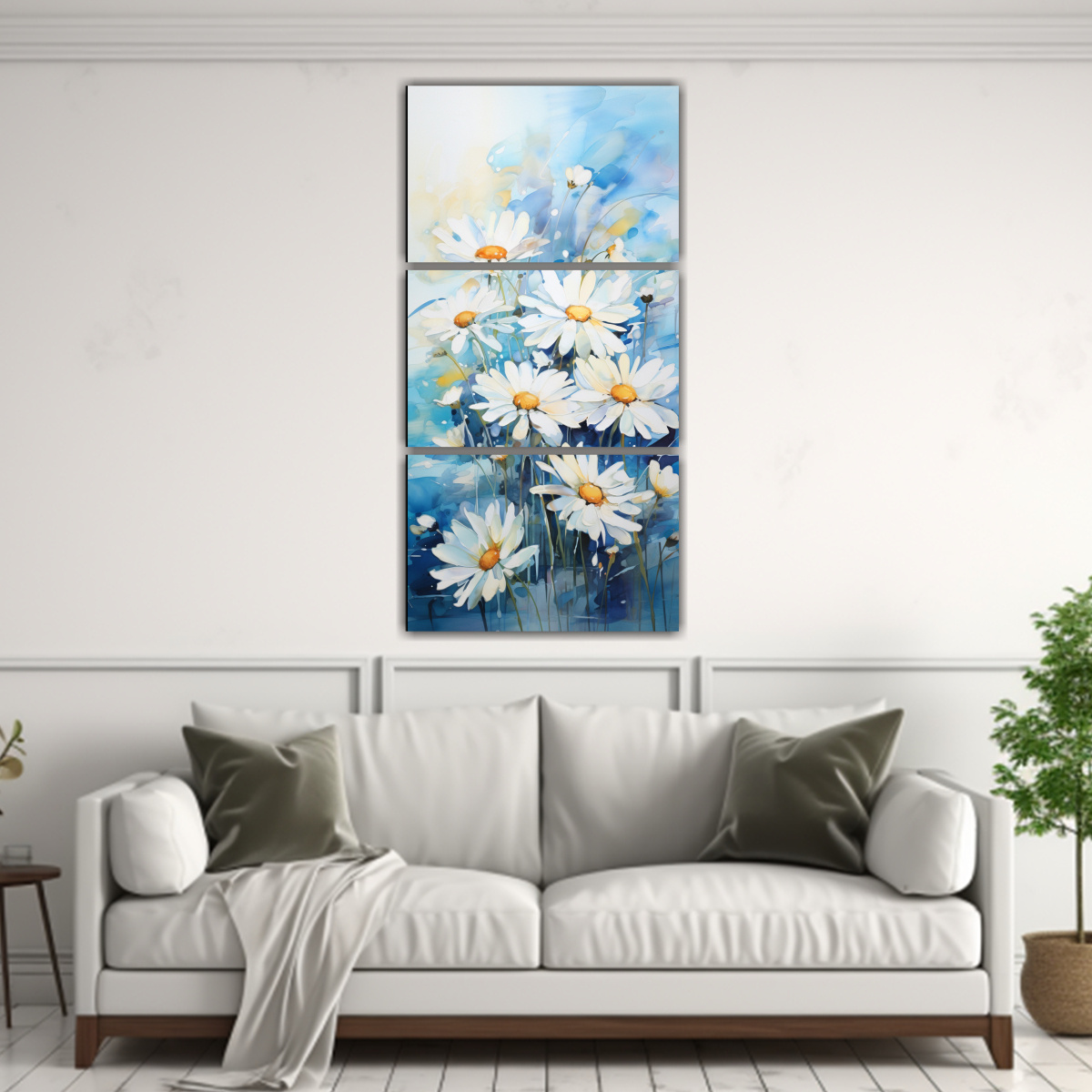 conjunto-de-3-cuadros-impresos-combinando-margaritas-turquesa-y-azul-1