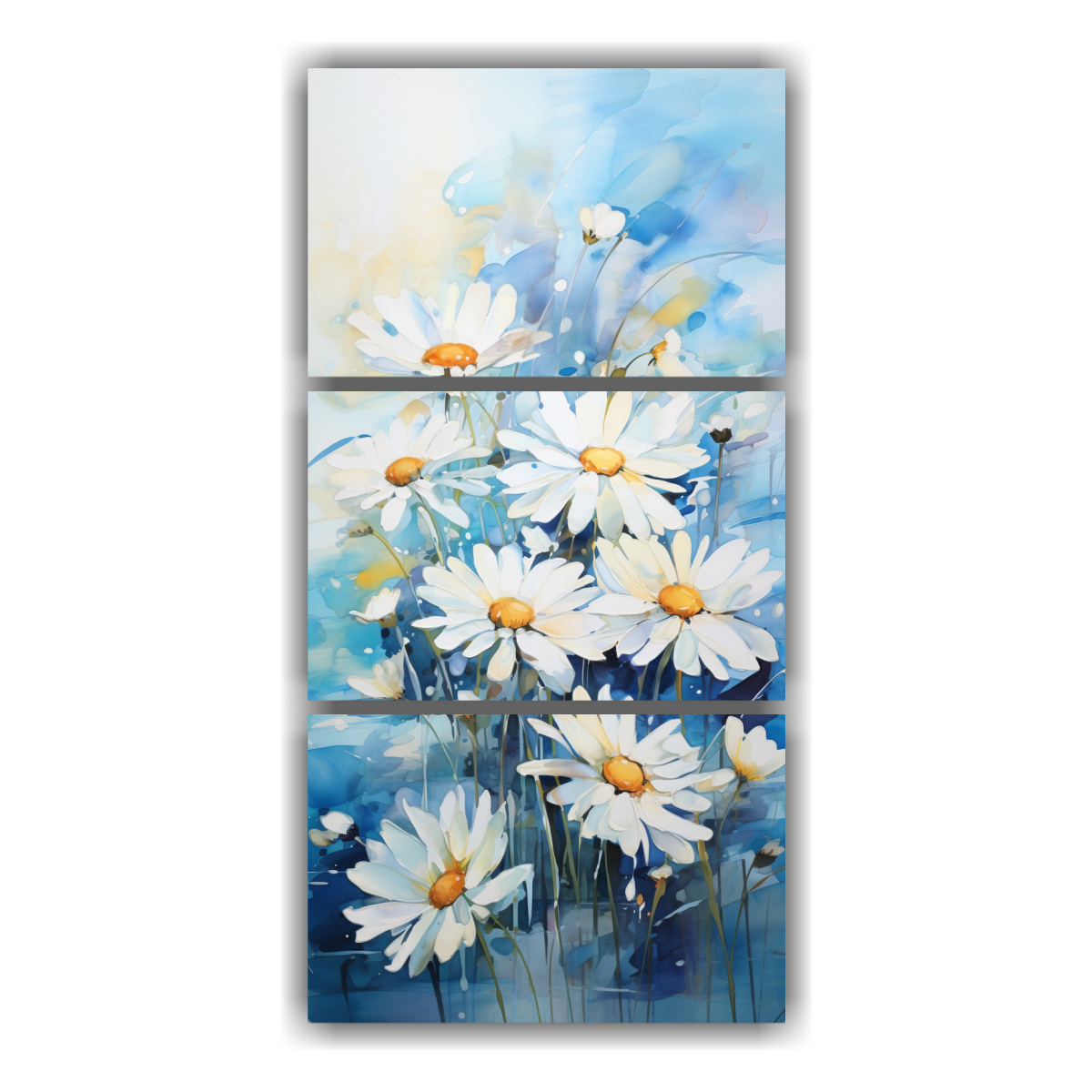 conjunto-de-3-cuadros-impresos-combinando-margaritas-turquesa-y-azul