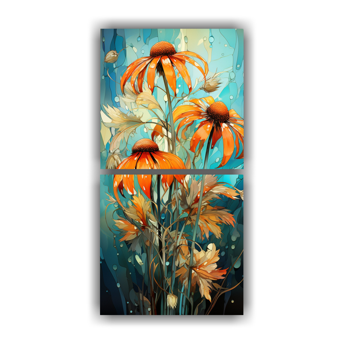 conjunto-de-telas-en-bastidor-de-imagen-brillante-con-flores-de-equin-cea-en-colores-verde-y-naranja-en-estilo-neonoir