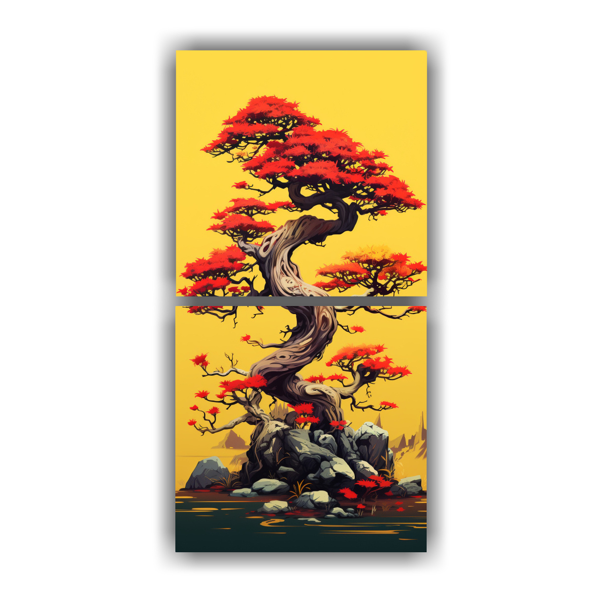 conjunto-de-telas-en-bastidor-modernos-de-incre-ble-rbol-bons-i-de-abeto-en-colores-amarillo-y-rojo-neonoir