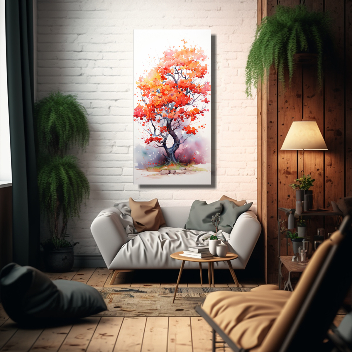 cuadro-abstracto-de-rbol-de-arbutus-en-colores-rojo-y-naranja-en-tela-en-bastidor-1