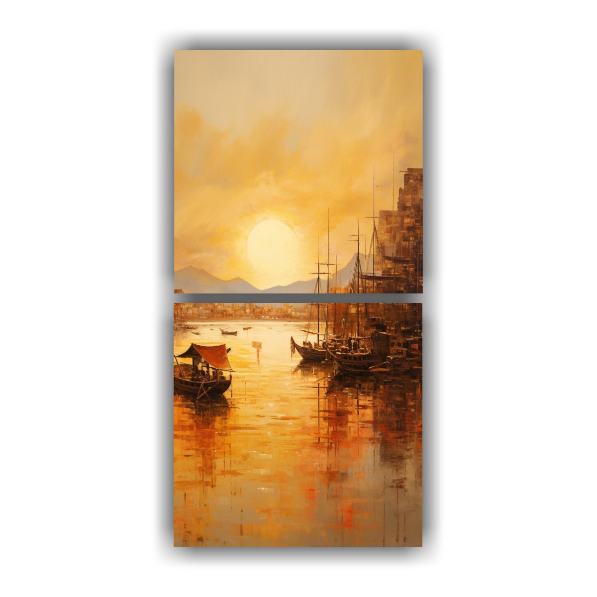 cuadro-abstracto-de-un-bullicioso-puerto-al-atardecer-