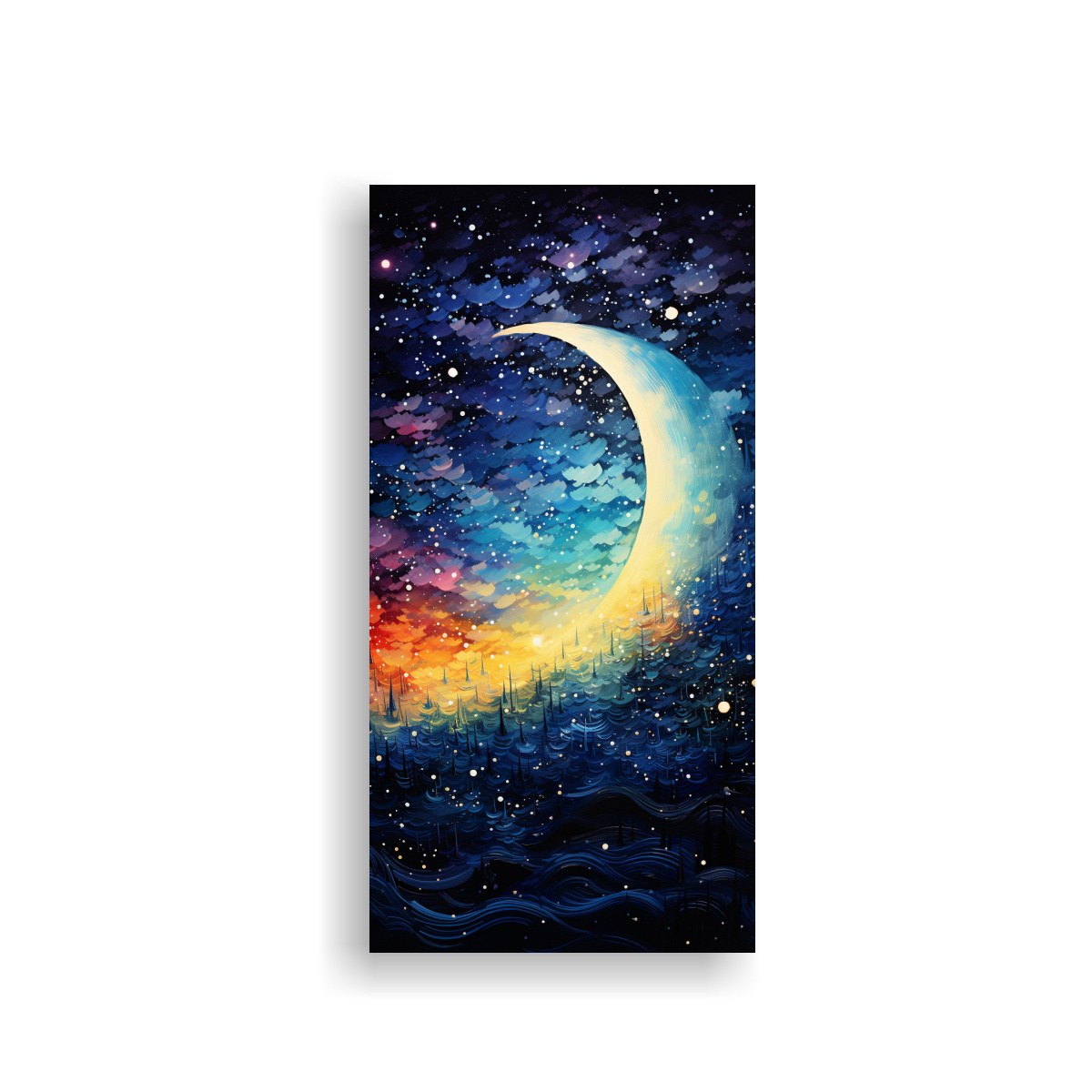 cuadro-abstracto-de-una-luna-creciente-de-cerca