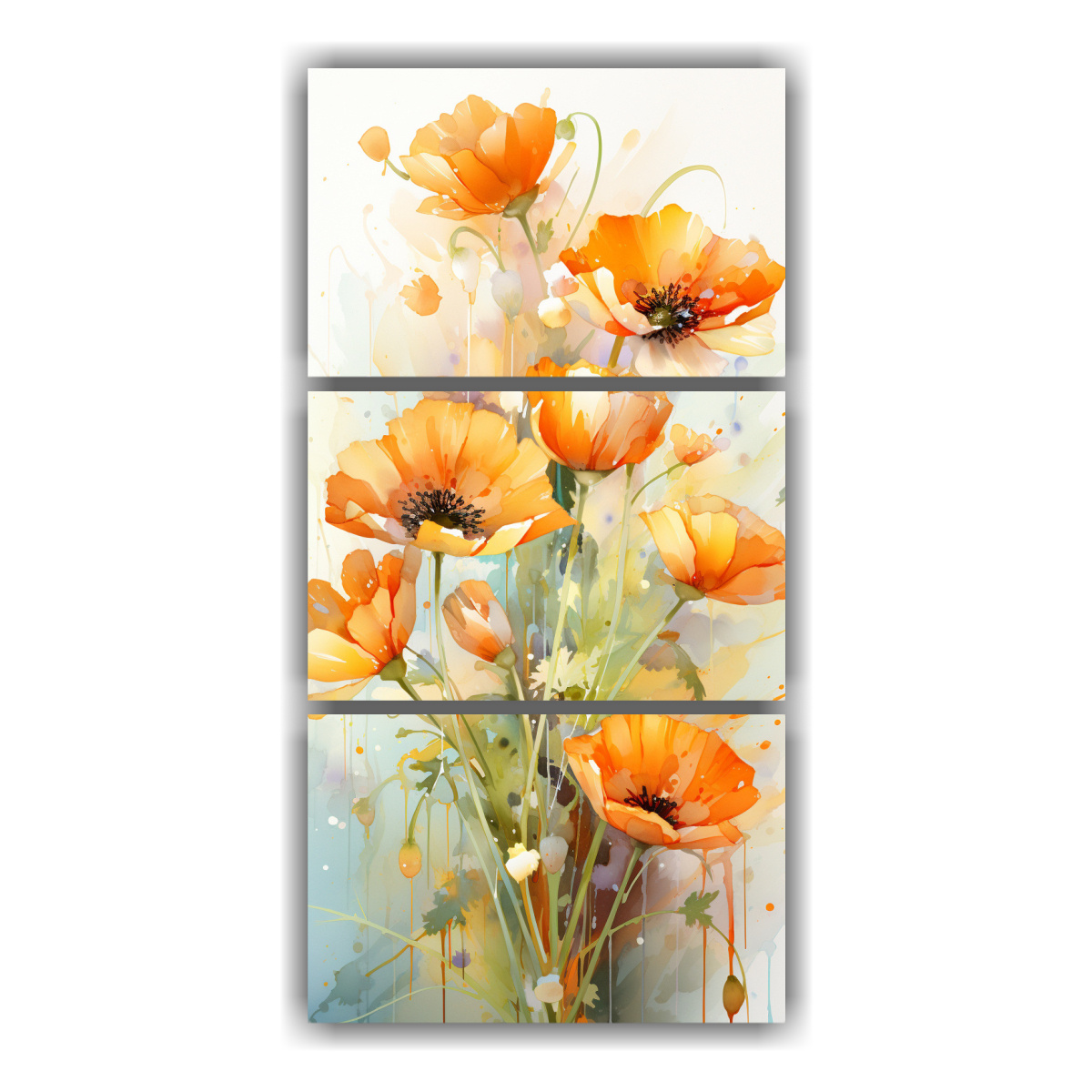 cuadro-abstracto-innovador-de-flores-de-buttercups-en-tonos-naranja-