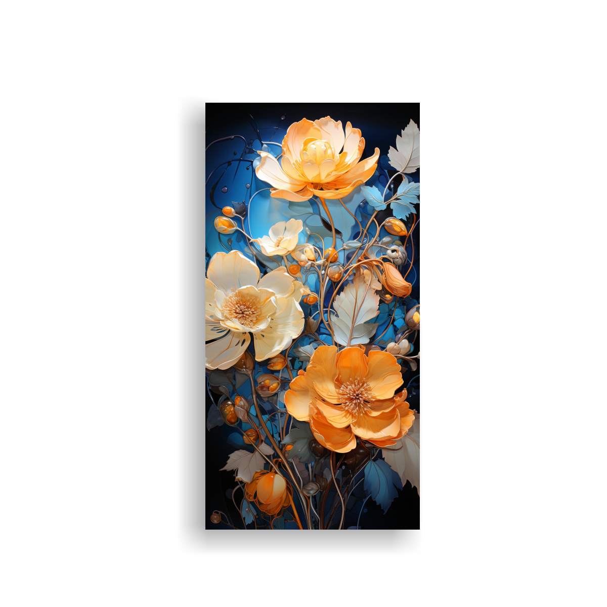 cuadro-acuarela-flor-azul-y-amarilla-detalles-intrincados