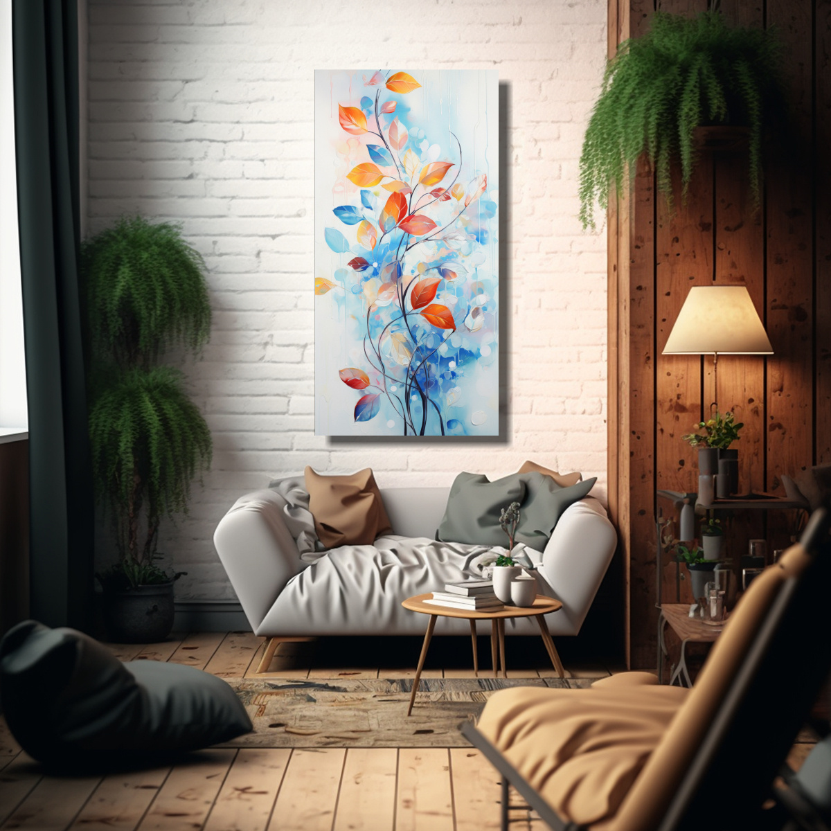 cuadro-de-decoraci-n-con-hojas-coloridas-y-salpicaduras-de-pintura-1-1