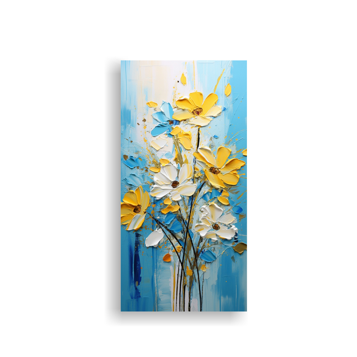 cuadro-de-flores-amarillas-y-azules-en-lienzo-arte-de-pared-vintage