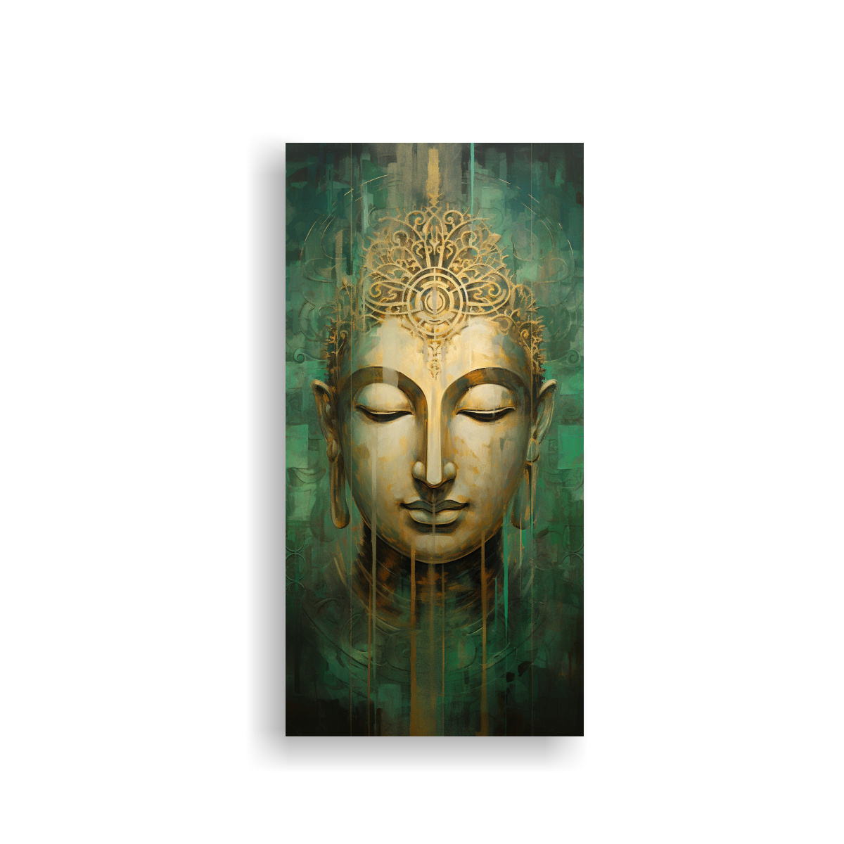 cuadro-decorativo-arte-de-pared-buddha-en-abstracto-estilo-leo-dorado-y-verde