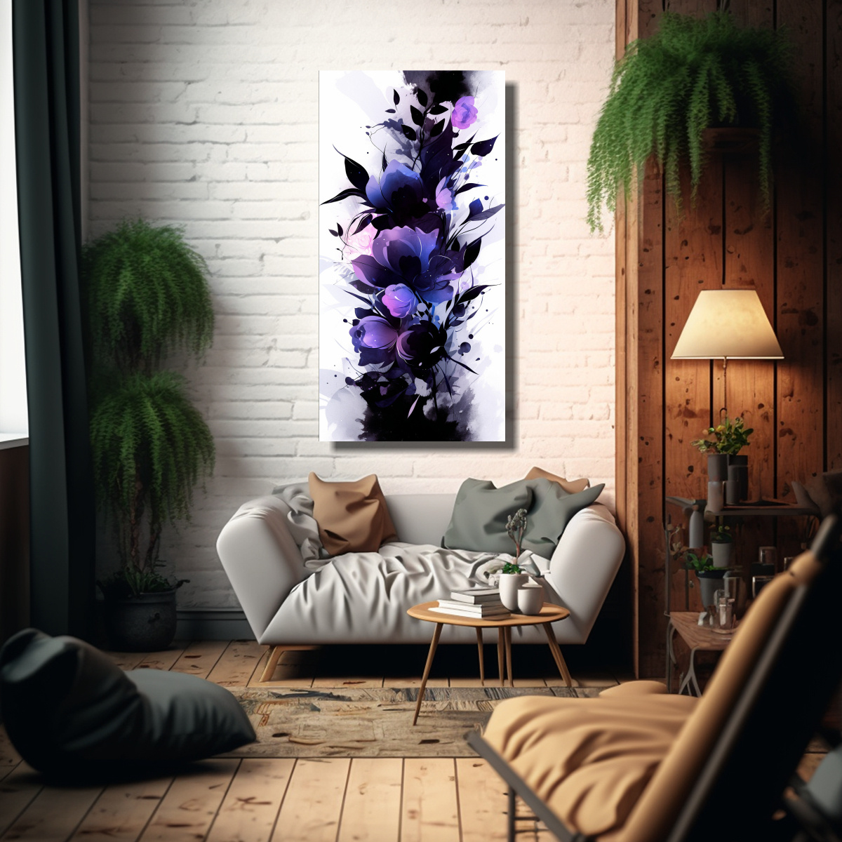 cuadro-decorativo-estilo-neonoir-en-tela-con-colores-p-rpura-y-negro-1