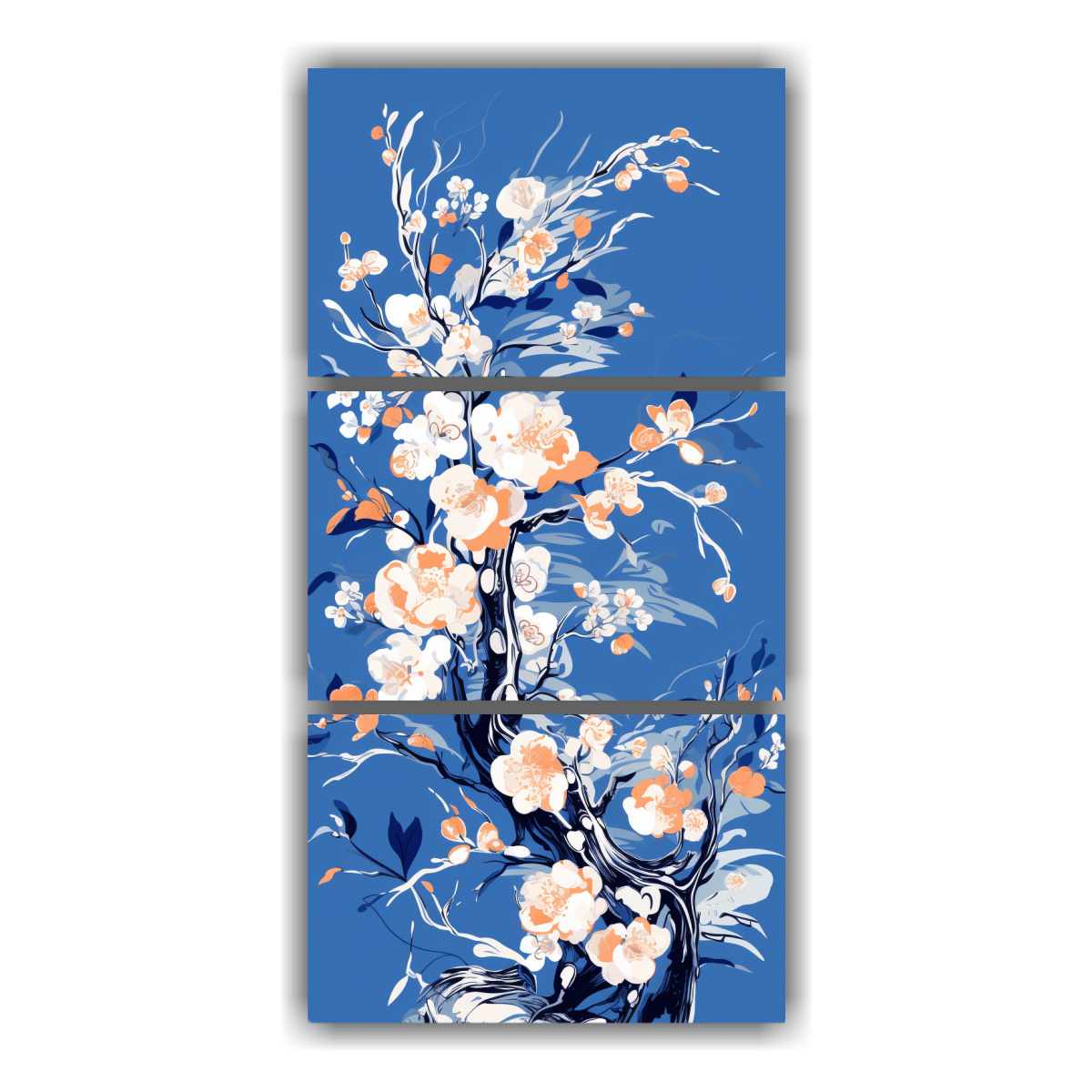 cuadro-decorativo-multicolor-de-un-melocotonero-en-blanco-y-azul-con-atm-sfera-neonoir