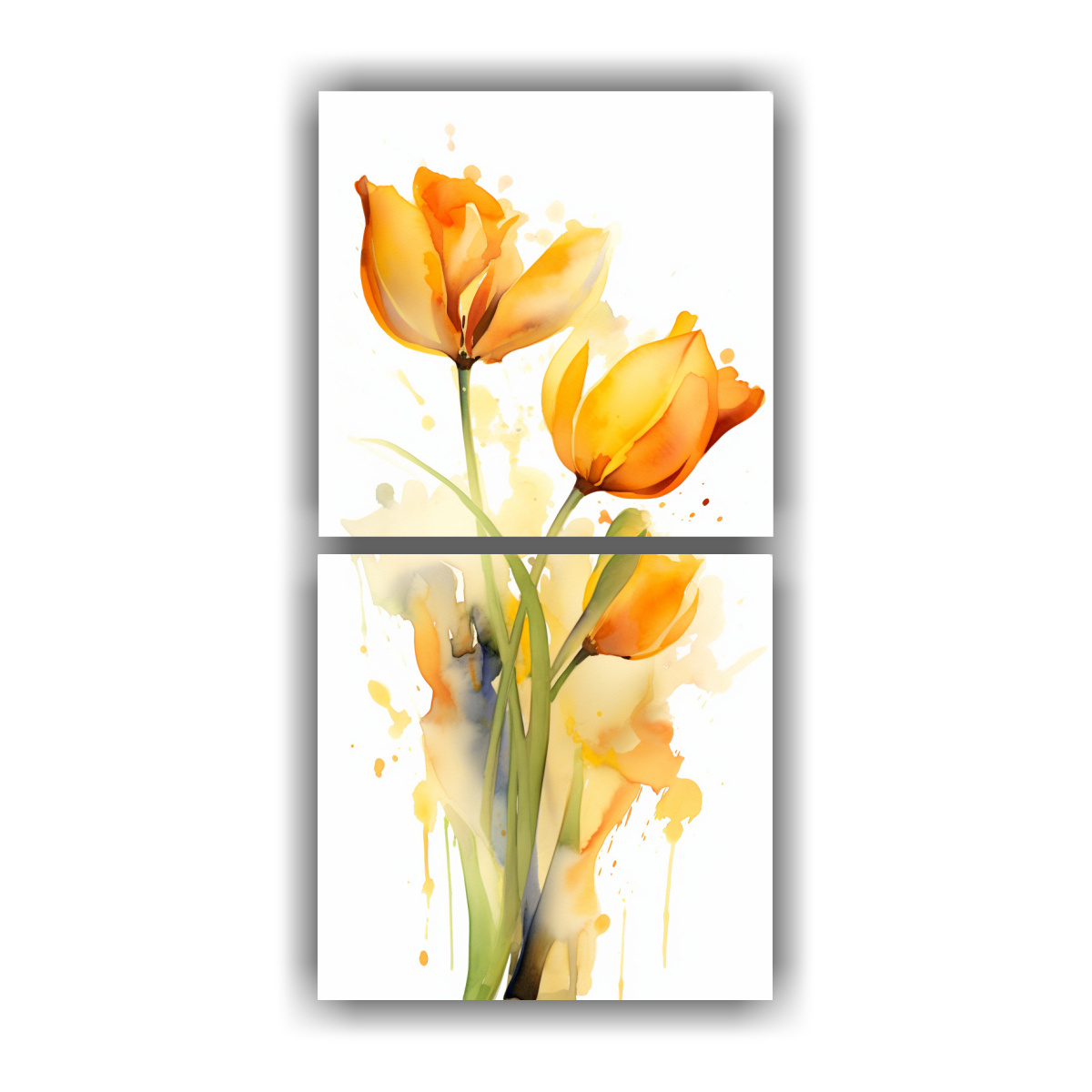 cuadro-decorativo-visi-n-a-flores-tulipanes-amarillo-y-naranja-pintura-abstracta