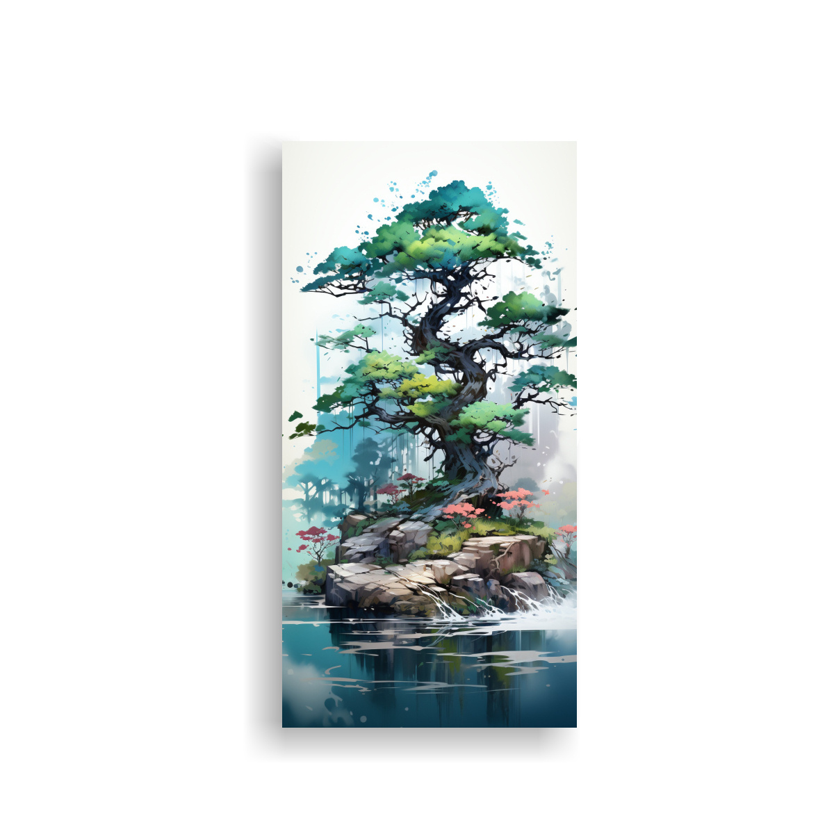 cuadro-dibujo-cl-sico-rbol-bons-i-de-pino-colores-turquesa-pintura-abstracta
