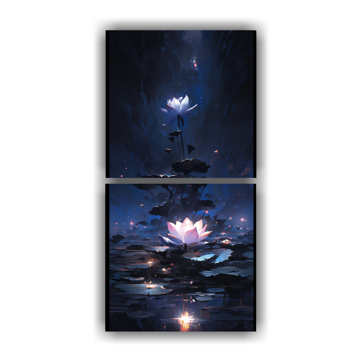 cuadro-en-bastidor-calidad-originalidad-loto-negro-en-lienzo