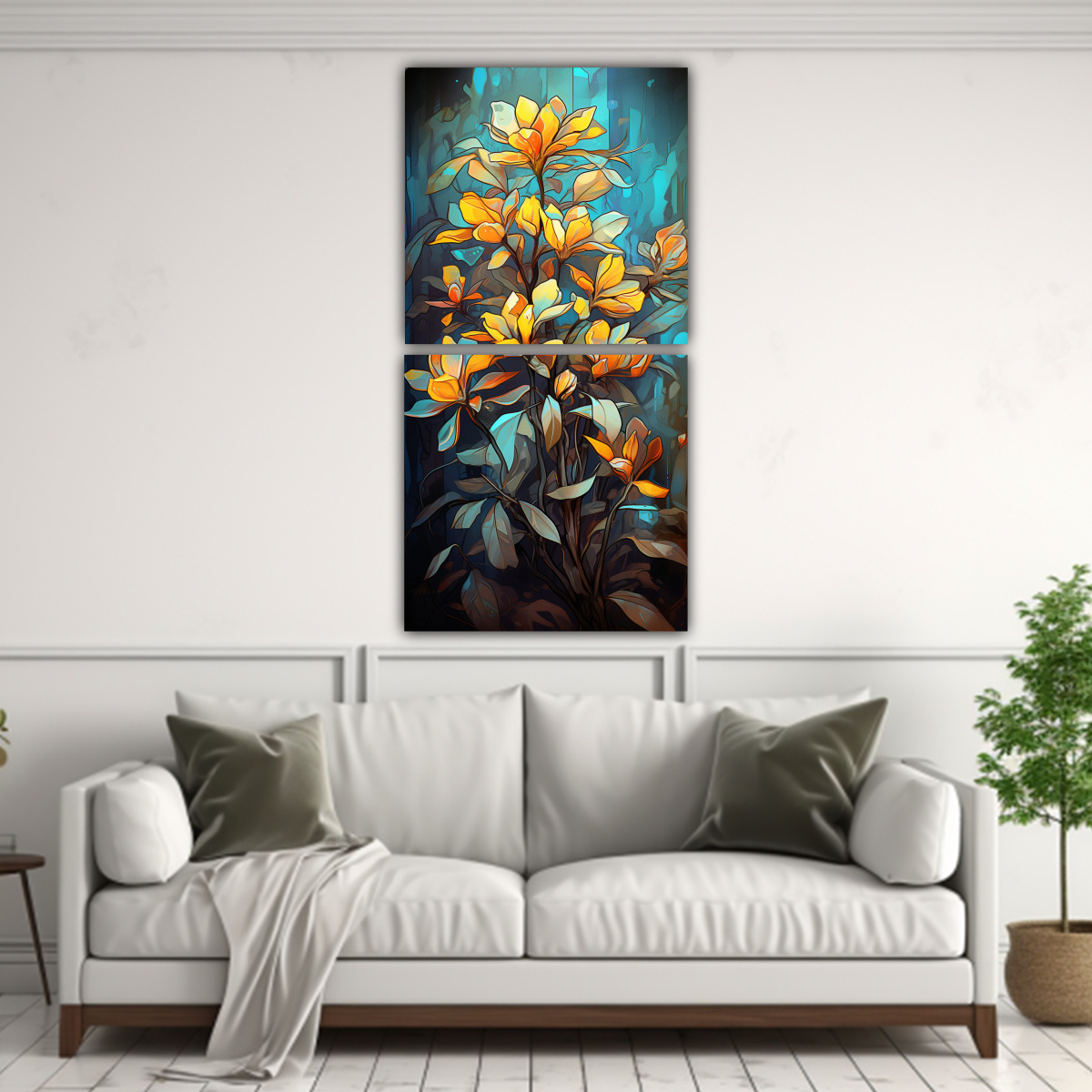 cuadro-estilo-galer-a-con-dos-telas-en-bastidor-rbol-de-mango-en-colores-apagados-atm-sfera-neonoir-neo-pop-1-1