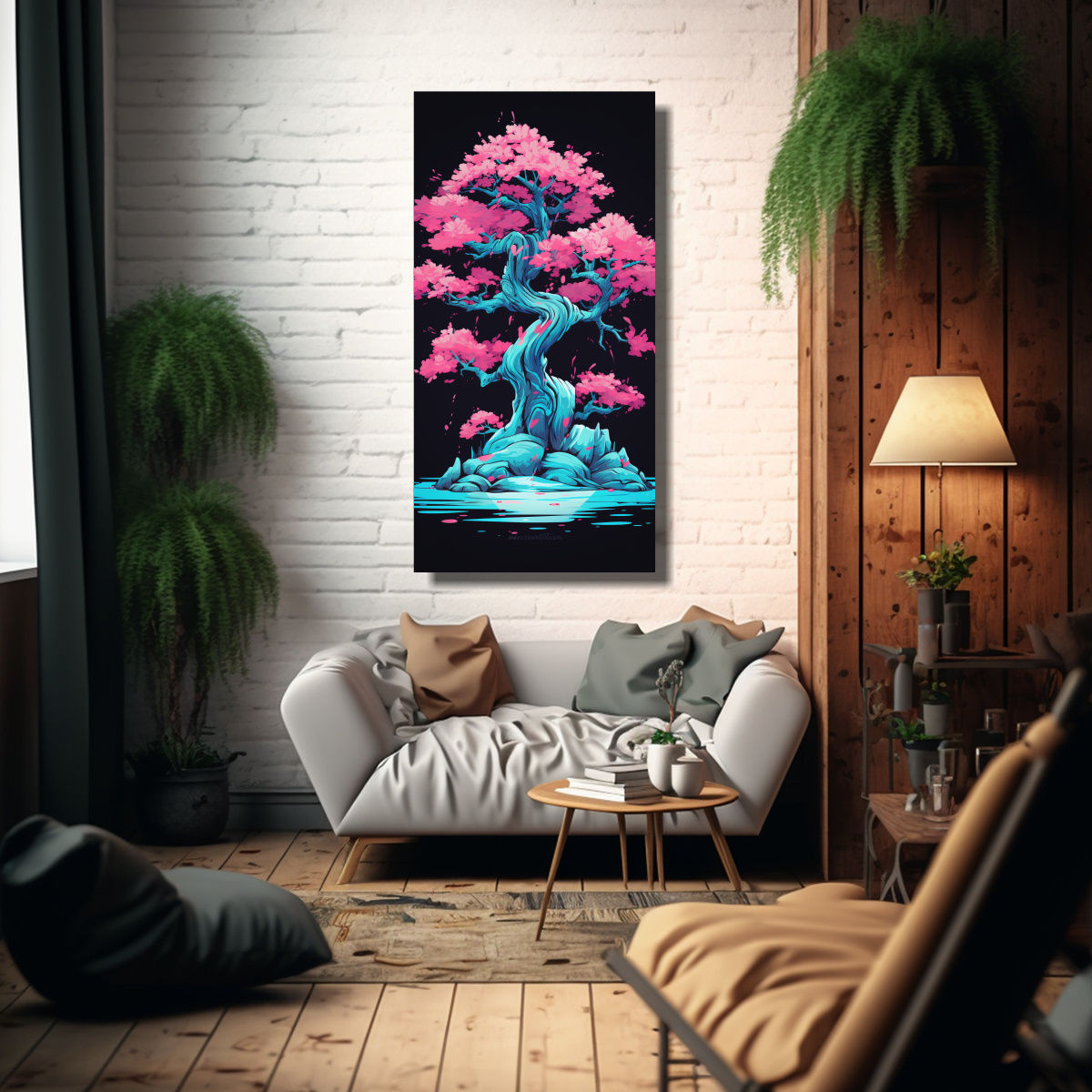 cuadro-impreso-de-tela-de-rbol-bons-i-en-turquesa-y-rosa-neonoi-1