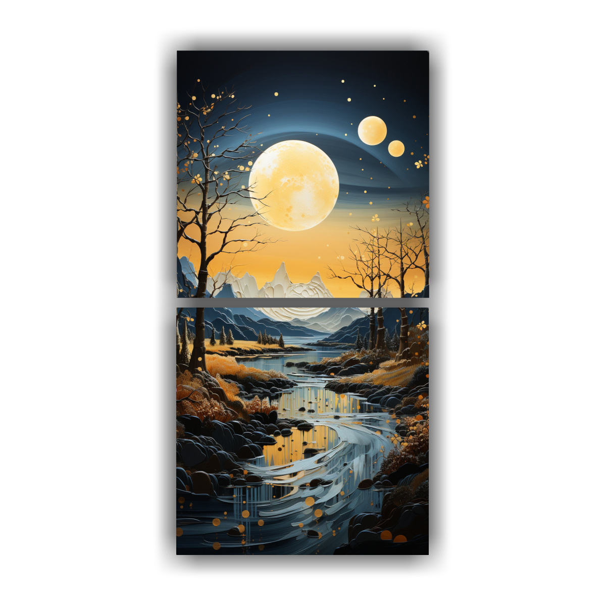 cuadro-innovador-con-luna-y-monta-as-en-dos-telas