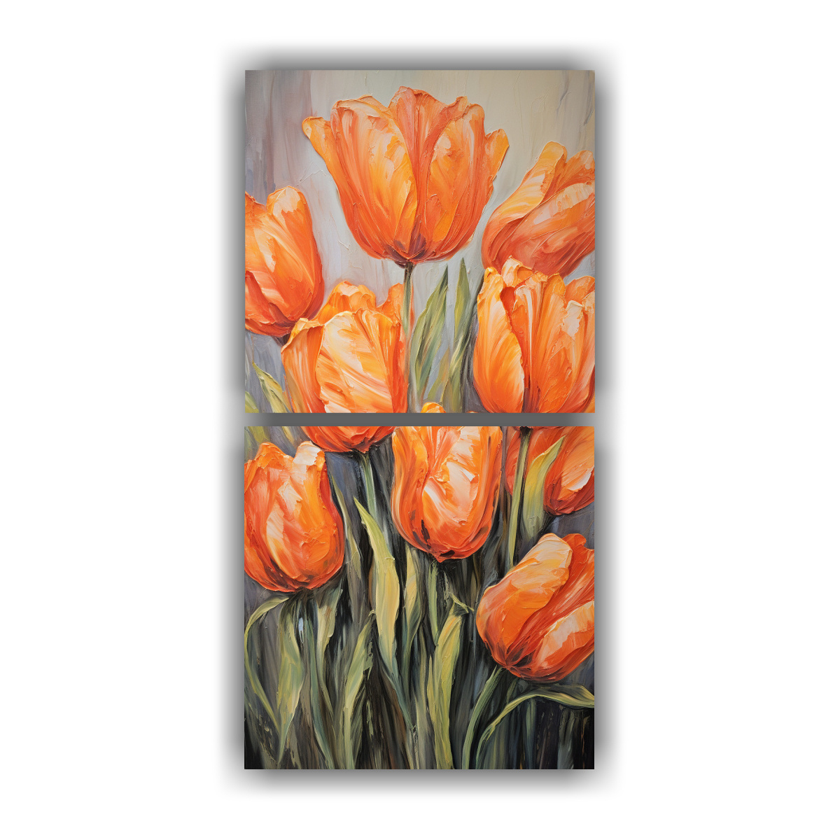 cuadro-minimalista-de-tulipanes-naranjas-en-lienzo