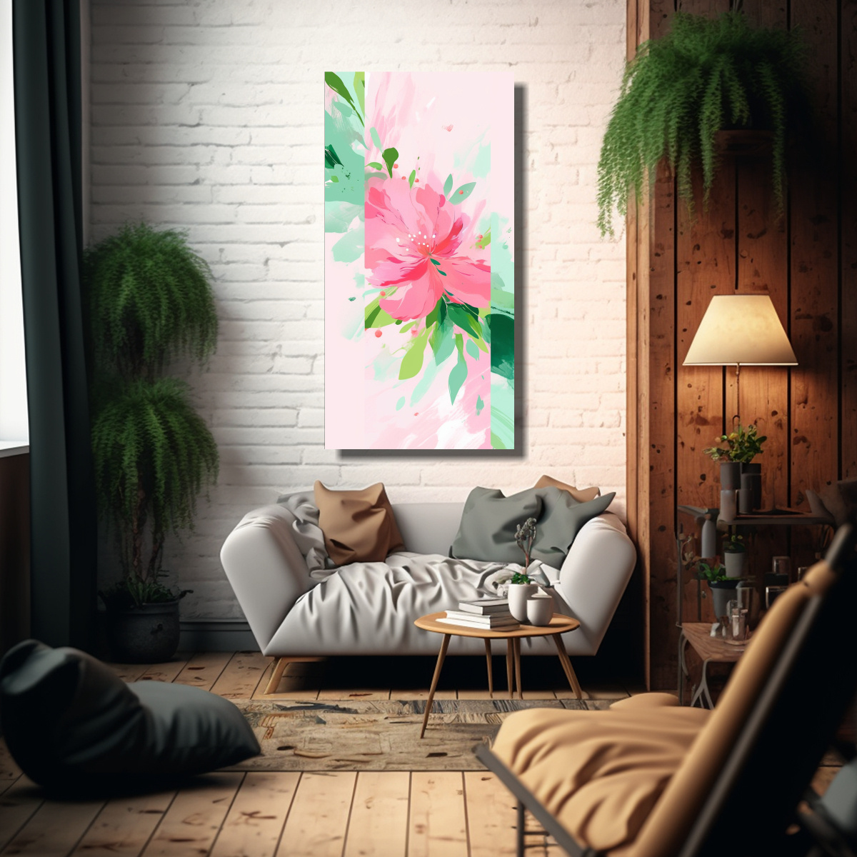 cuadro-moderno-impacto-visual-en-colores-verde-y-rosa-ambiente-neonoir-al-estilo-de-pinturas-decorativas-1-1