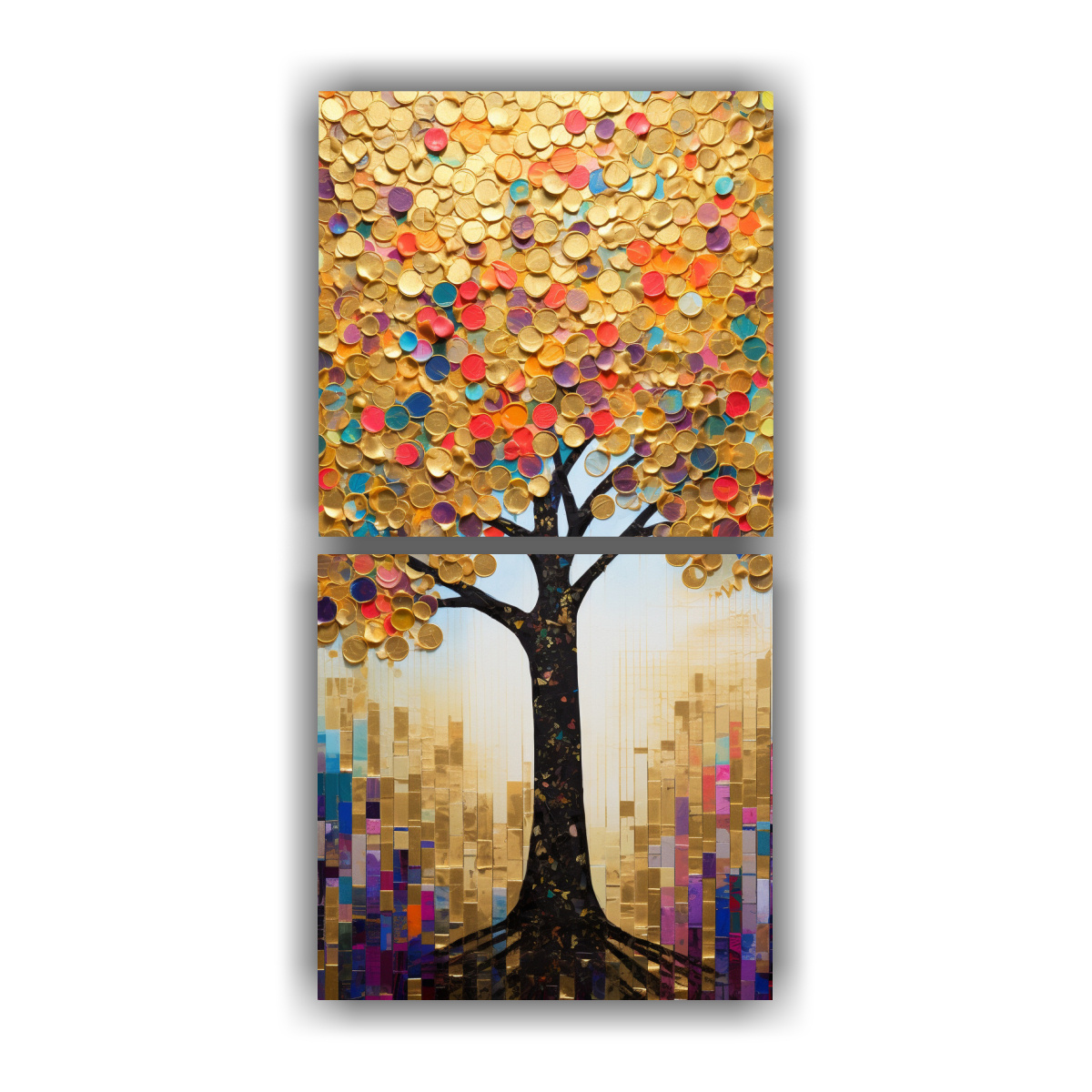 cuadro-moderno-nico-del-rbol-en-dorado-y-arco-ris-en-la-decoraci-n-de-pinturas