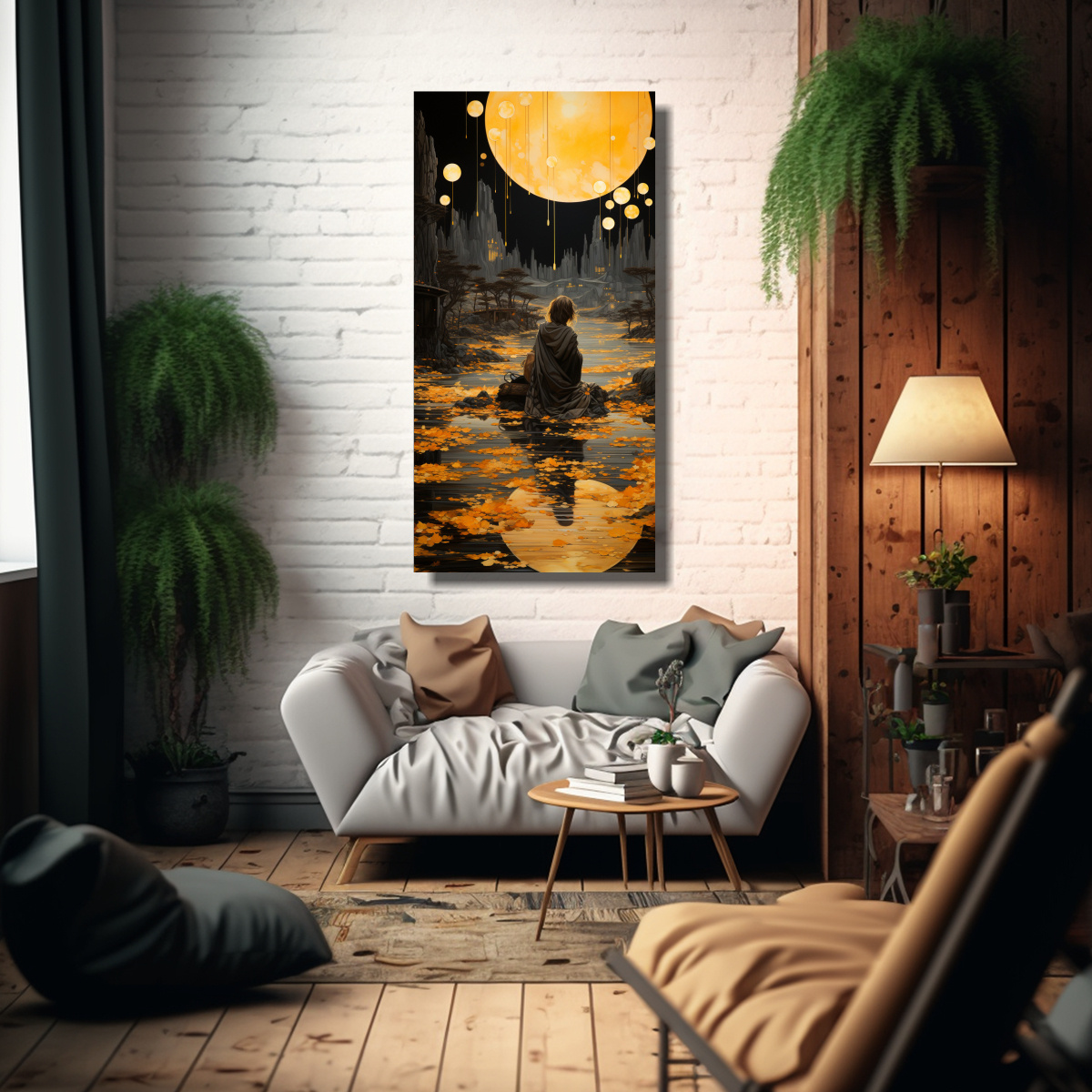 cuadro-simplicidad-con-luna-y-monta-as-1