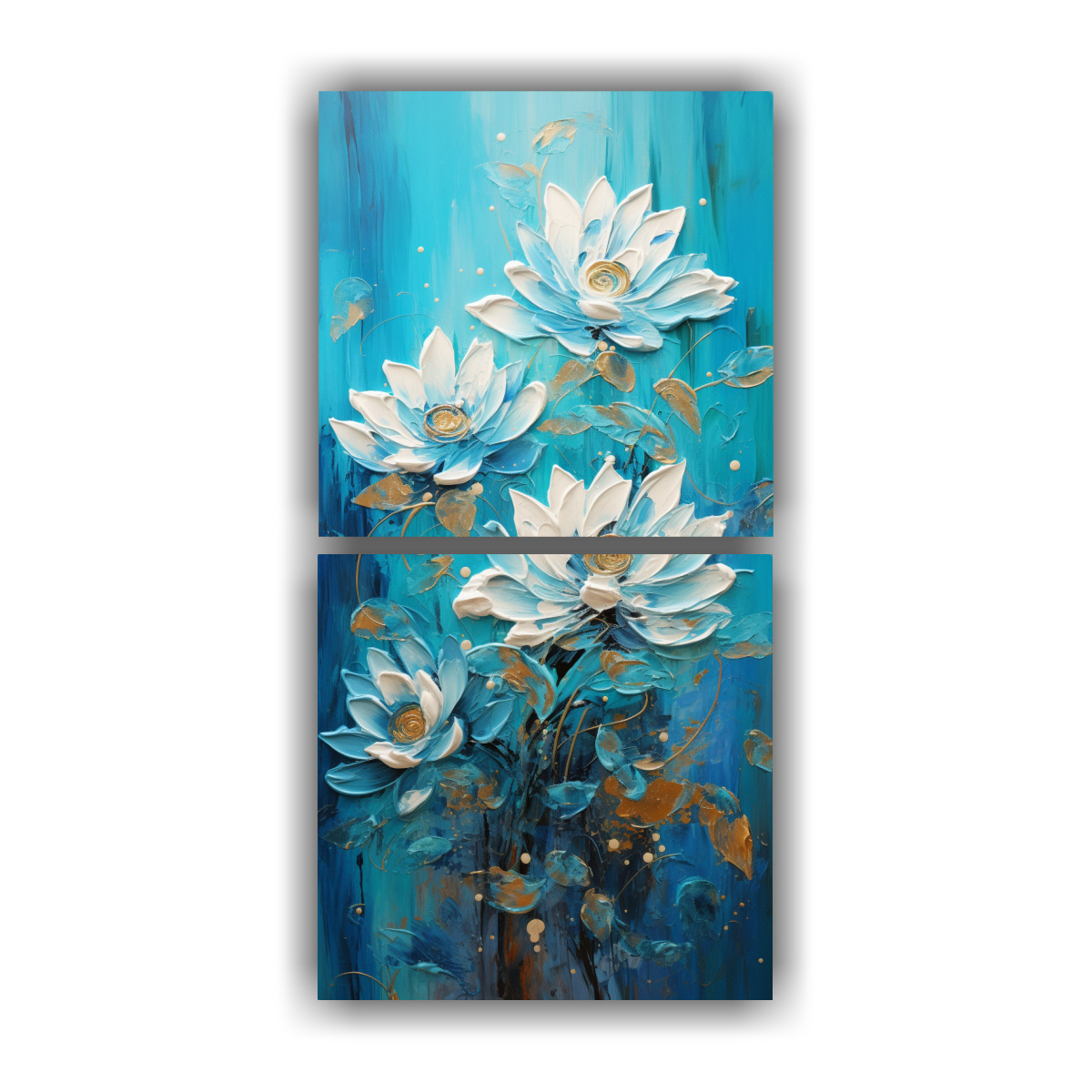 cuadro-tema-llamativo-en-lienzo-pintura-de-loto-turquesa