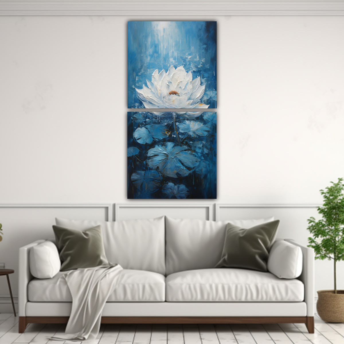 cuadro-vintage-espacio-pintura-de-loto-azul-en-lienzo-estilo-b-1