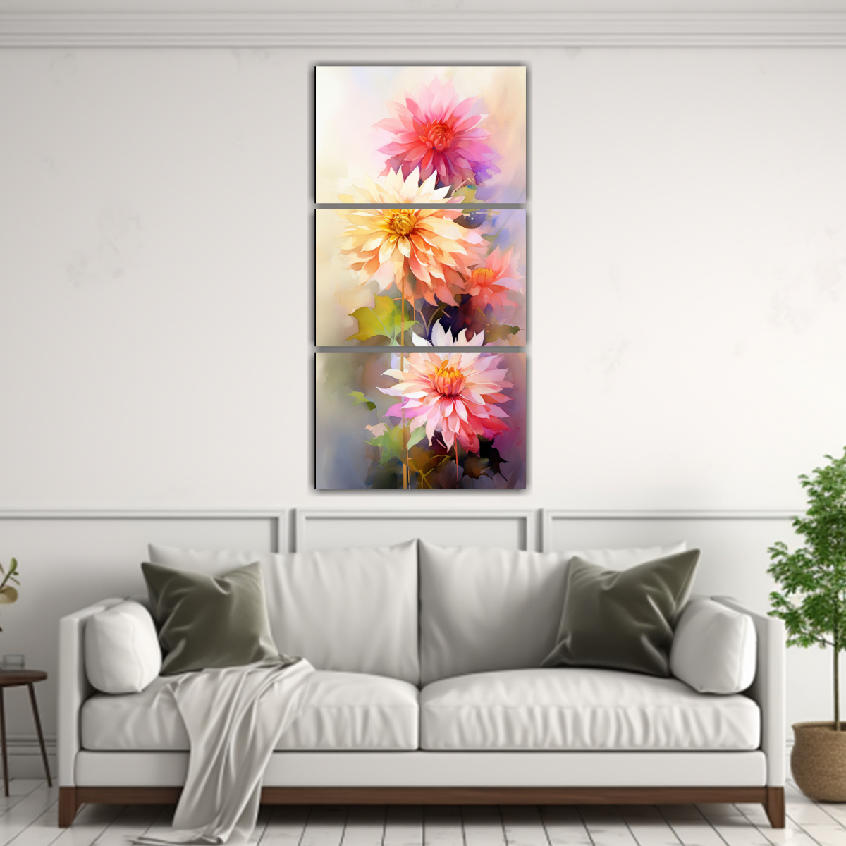 cuadros-abstractos-de-dahlias-amarillas-y-rosas-en-bastidor-moderno-1-1