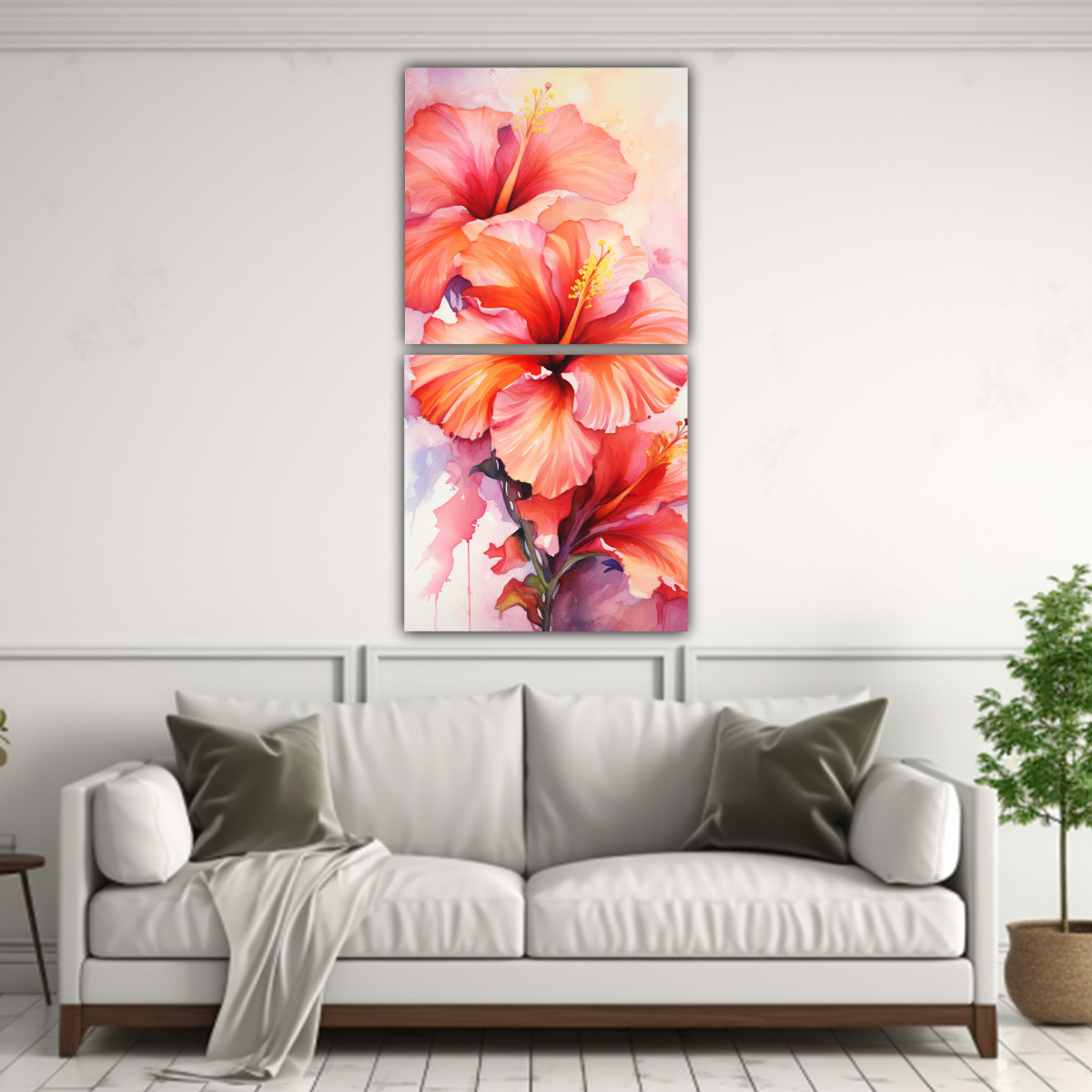 cuadros-abstractos-de-hibiscos-rojos-y-naranjas-en-venta-1