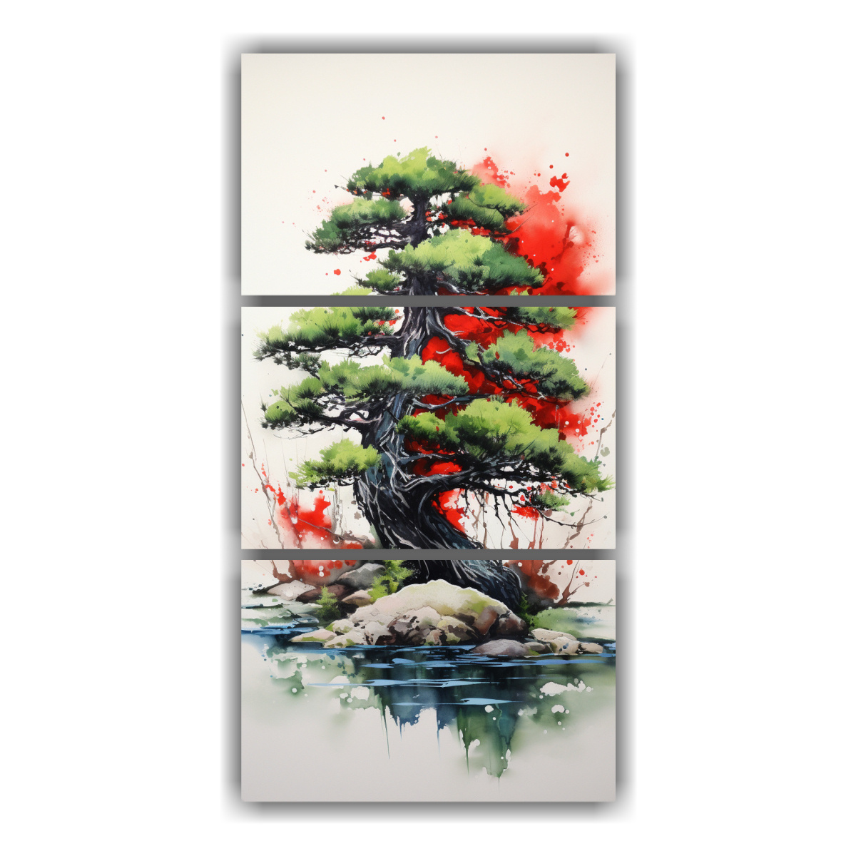 cuadros-abstractos-de-tres-telas-en-bastidor-con-rbol-bons-i-verde-y-rojo-