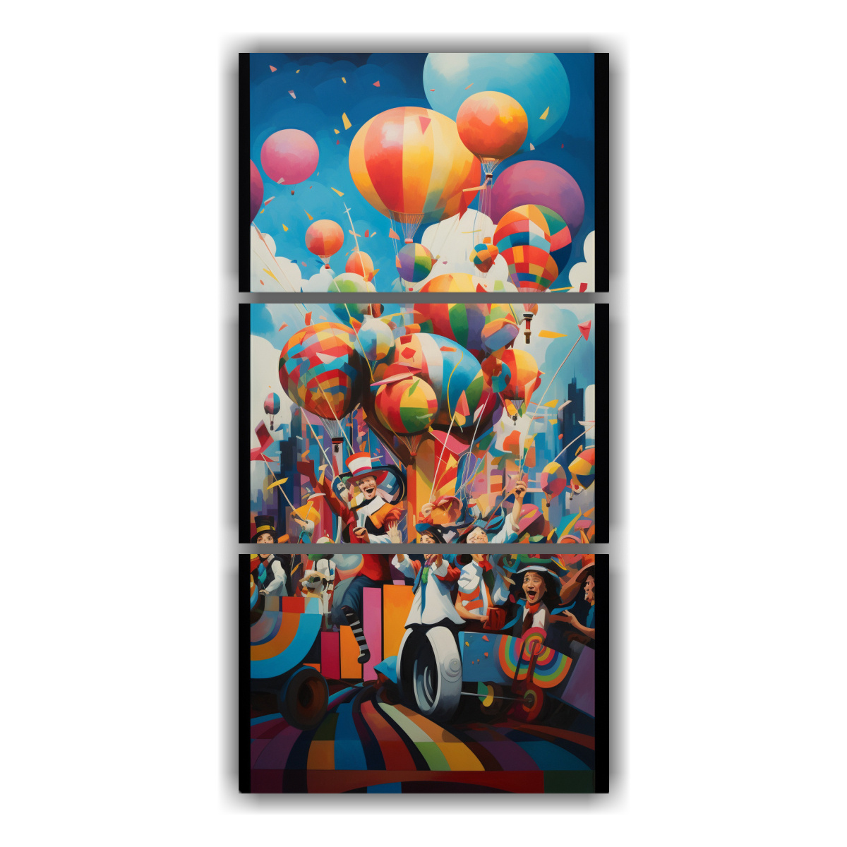 cuadros-abstractos-representando-desfile-de-carnaval-con-personalidad-creativa