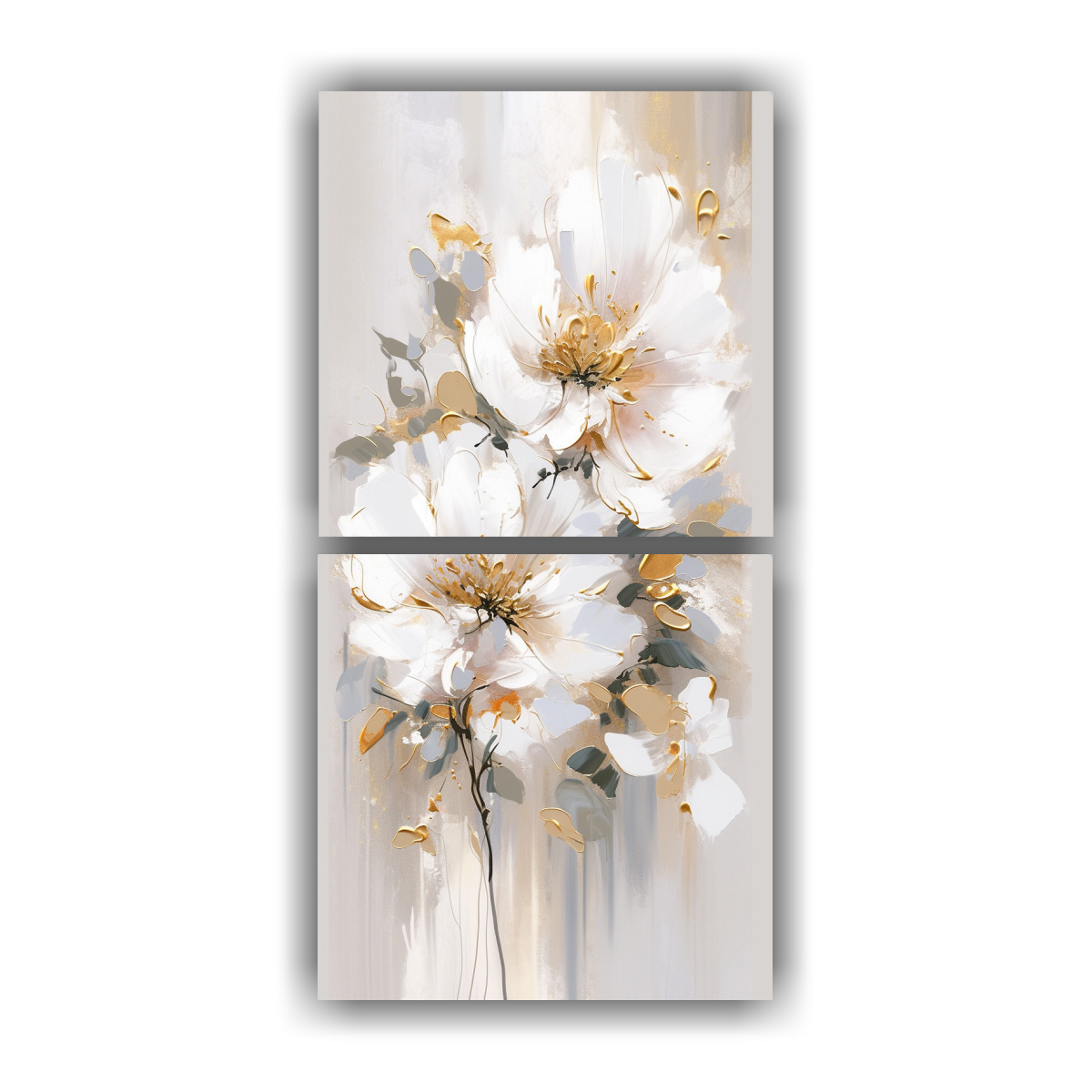 cuadros-composici-n-comedor-blancos-y-dorados-con-flores-en-lienzo