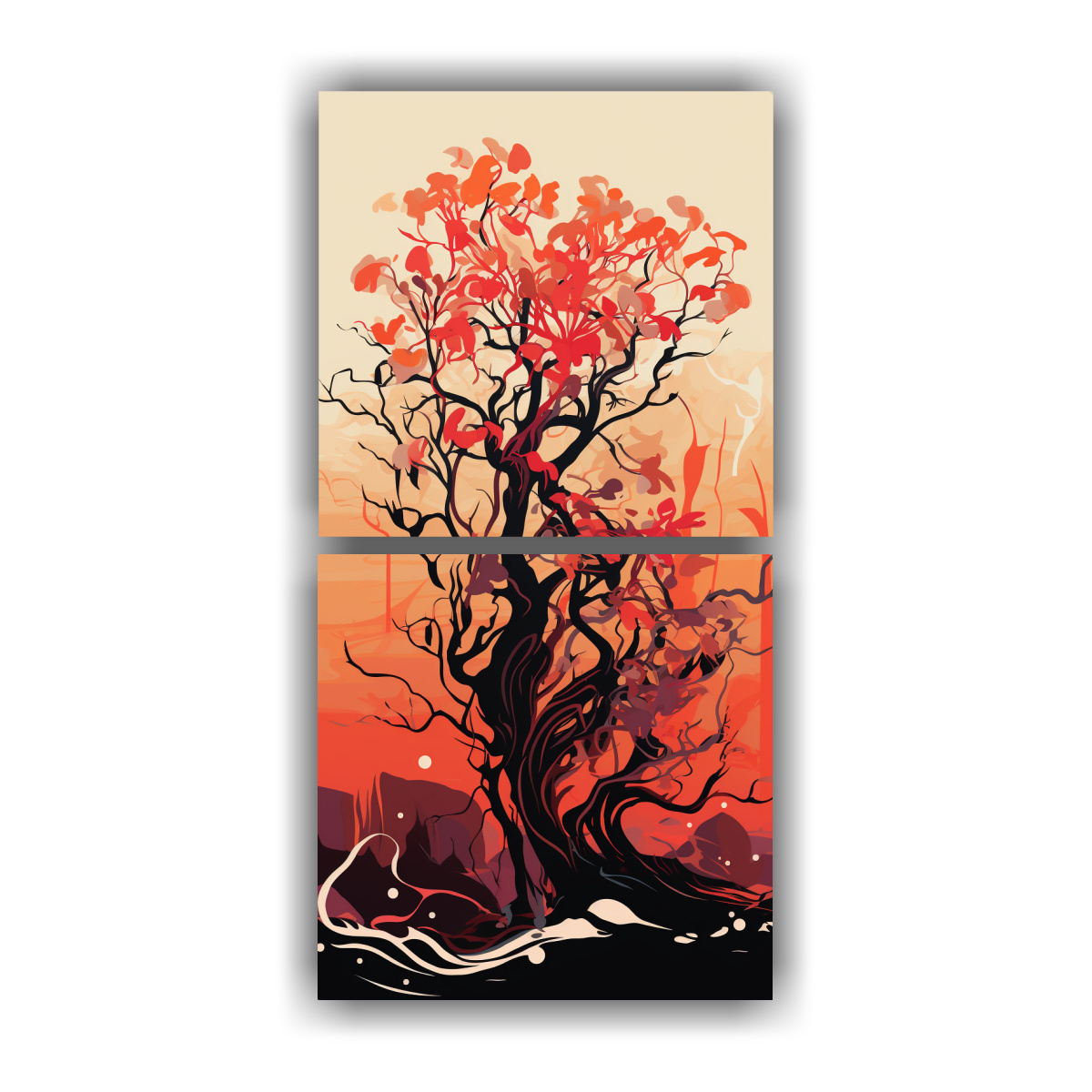 cuadros-de-decoraci-n-para-el-hogar-con-composici-n-de-un-rbol-de-manglar-en-colores-rojo-y-naranja-con-atm-sfera-neonoir