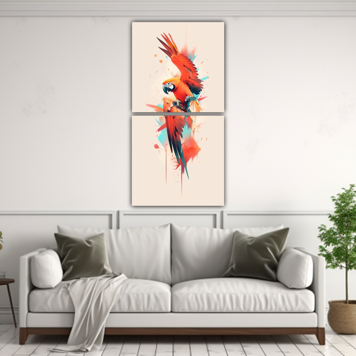 cuadros-de-lienzo-calidos-para-sala-macaw-en-colores-naranjas-arte-neo-pop-al-estilo-de-med-1