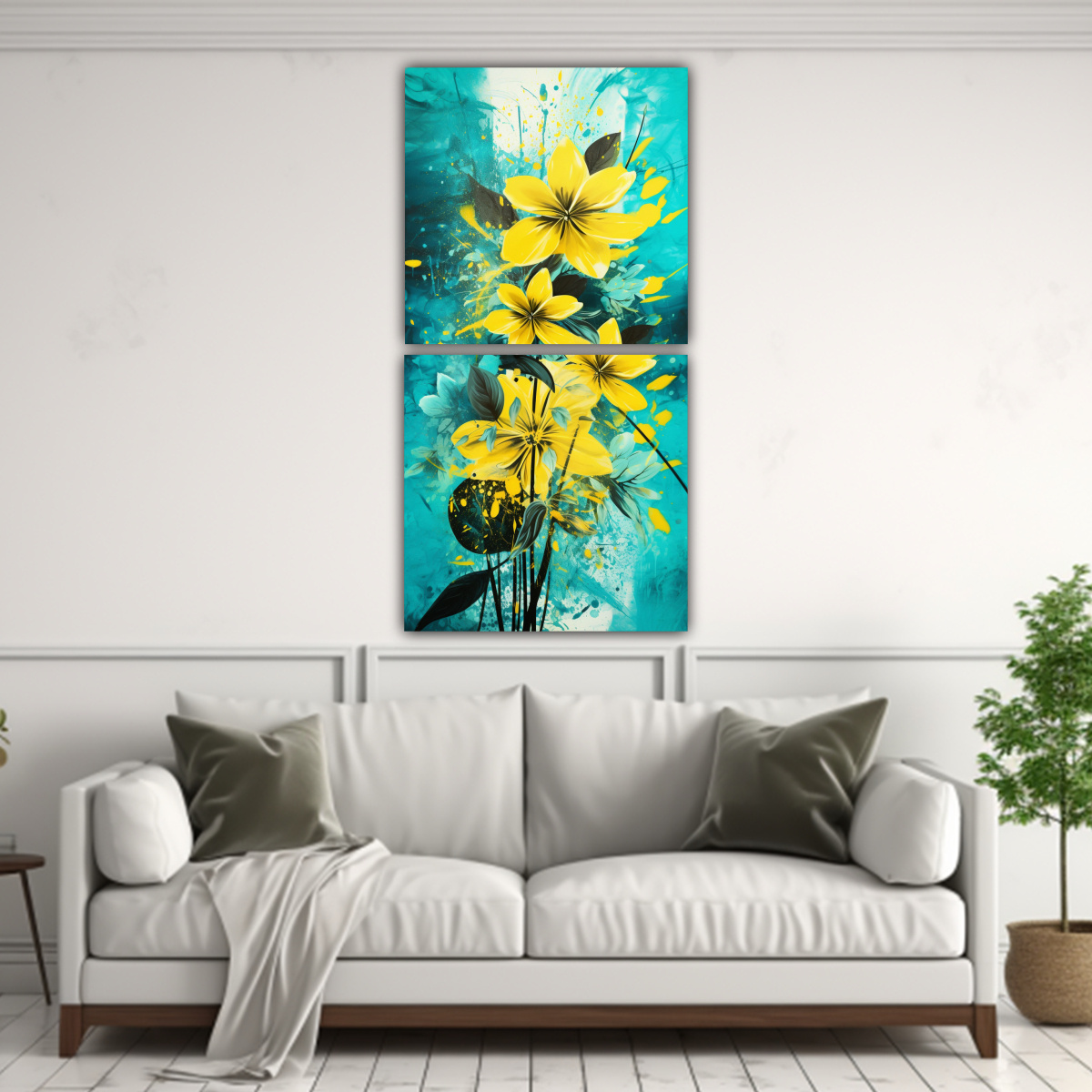 cuadros-de-pared-con-concepto-luminosidad-amarillo-y-turquesa-atmosfera-neonoir-en-la-decoraci-n-de-los-60-1