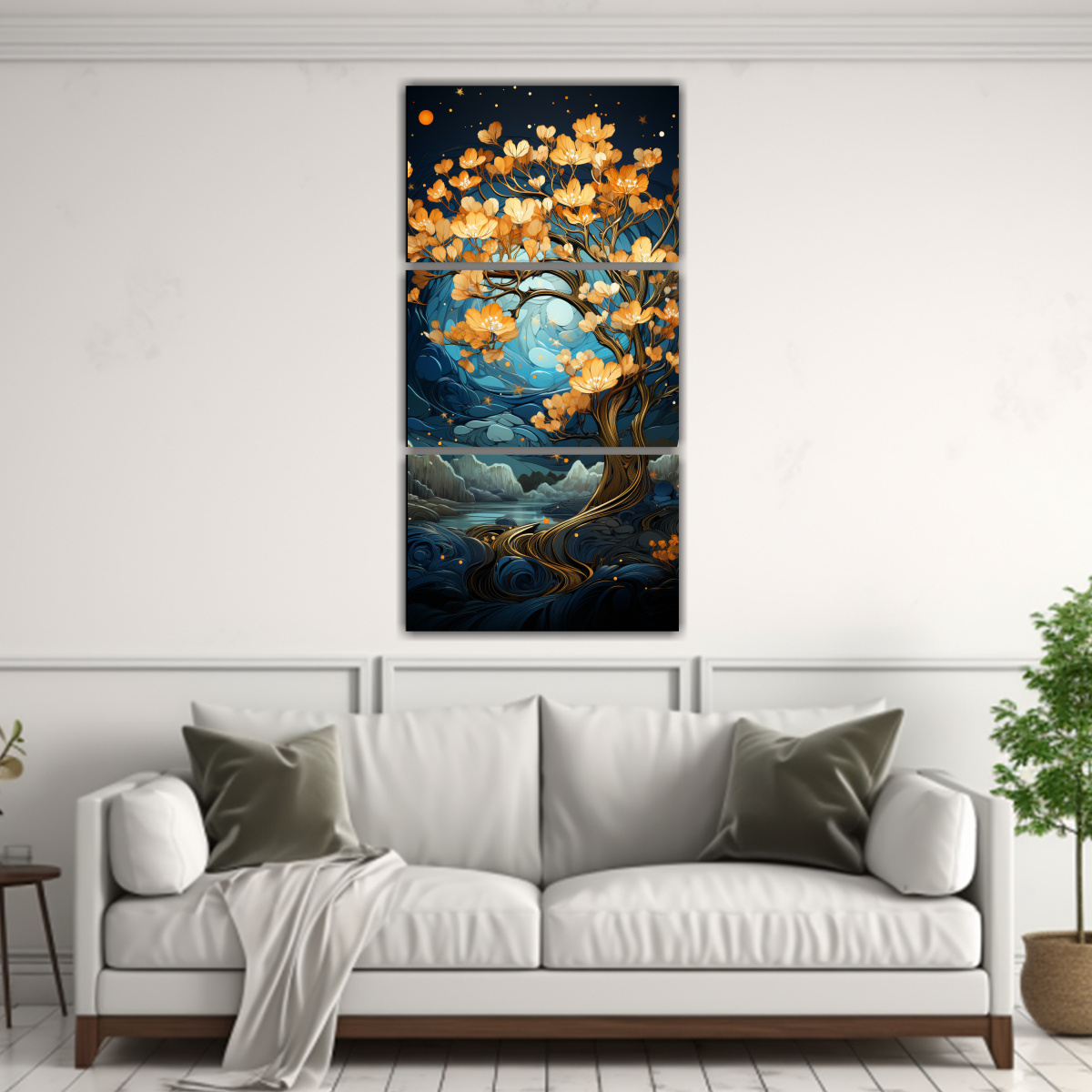 cuadros-decorativos-de-street-art-rbol-de-lamo-en-oro-y-azul-atmosfera-neonoir-1