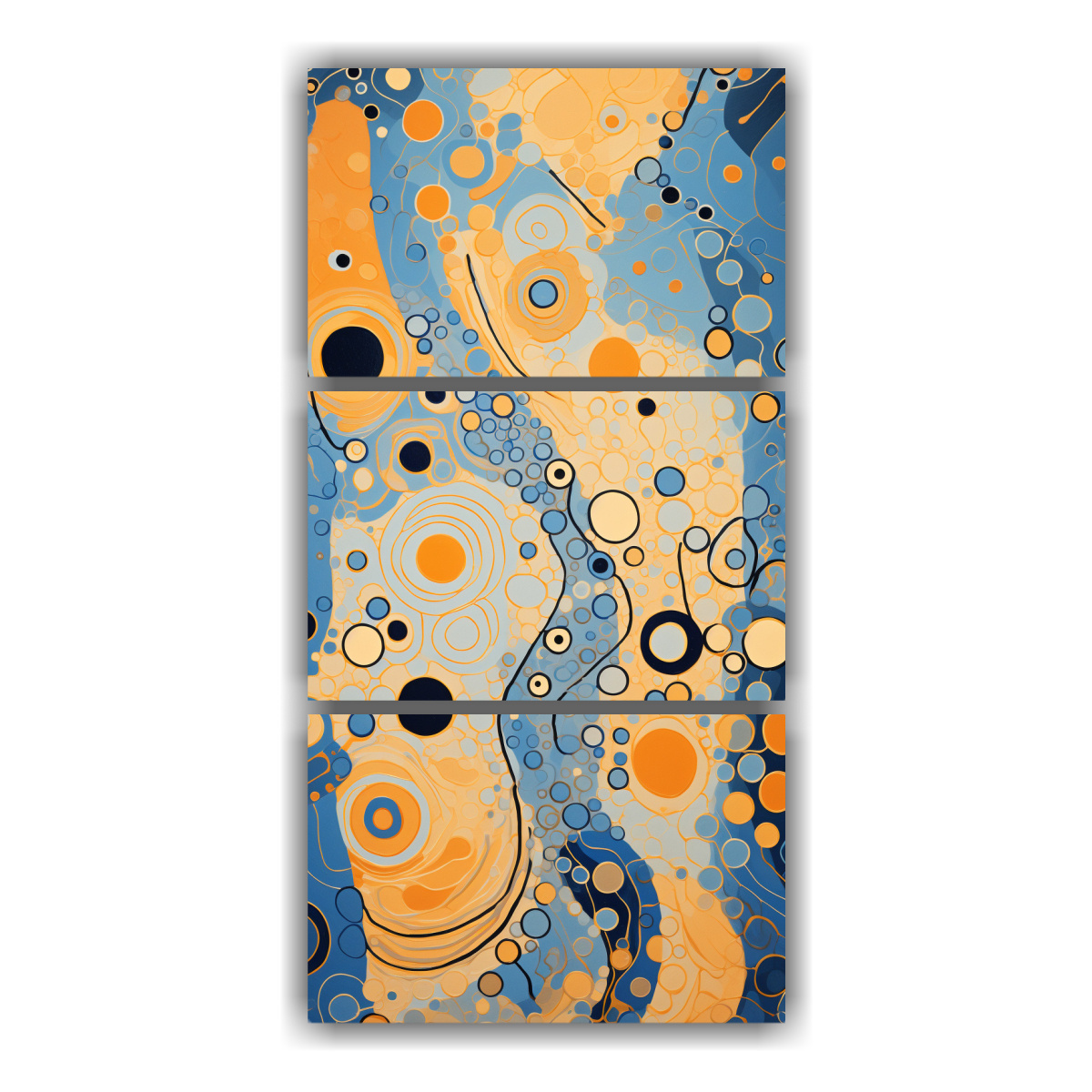 cuadros-decorativos-geometricos-en-naranja-y-azul-para-sala-