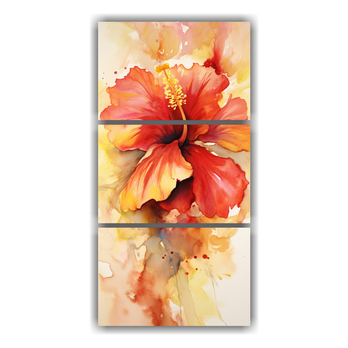 cuadros-espectaculares-de-hibiscos-rojos-y-dorados-pintura-abstracta