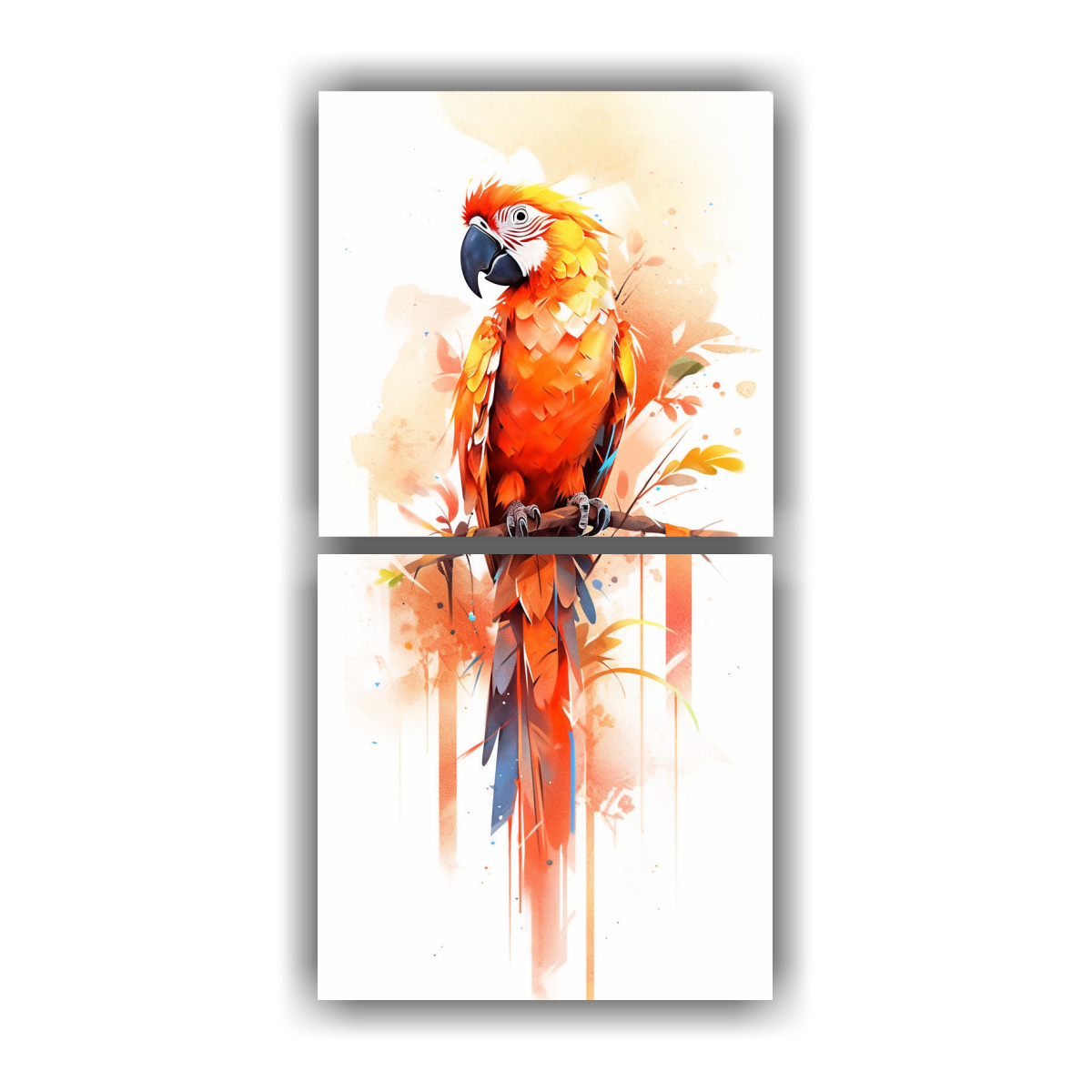 cuadros-macaw-naranja-estilo-neo-pop-art-est-tico