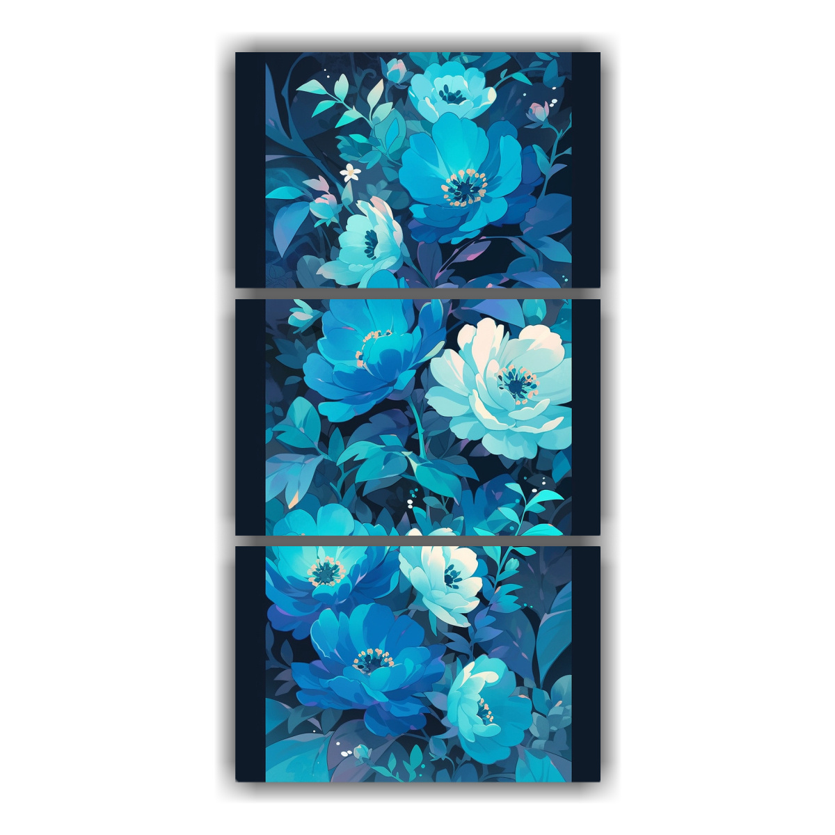 Cuadro Decorativo Moderno Figuras Azul 90x60 cm