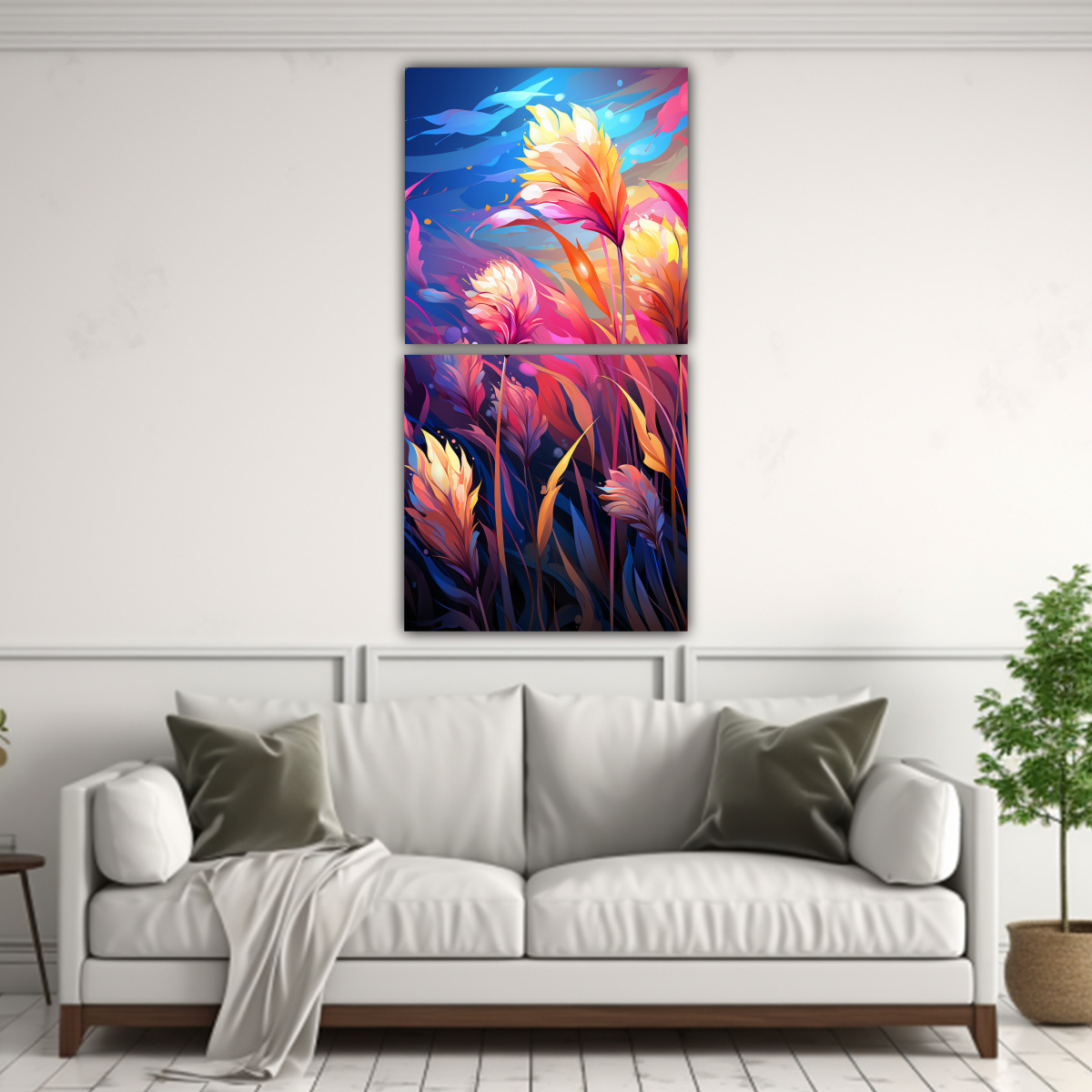 cuadros-modernos-de-cattail-grass-en-colores-del-arco-ris-con-atm-sfera-neonoir-1