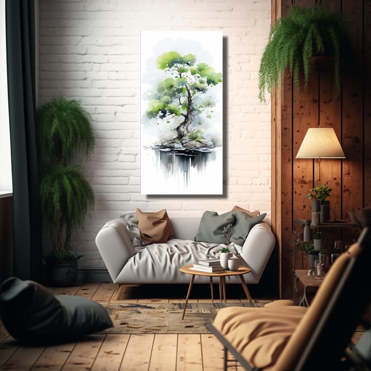 cuadros-modernos-ginkgo-biloba-bonsai-en-blanco-y-negro-abstractos-1